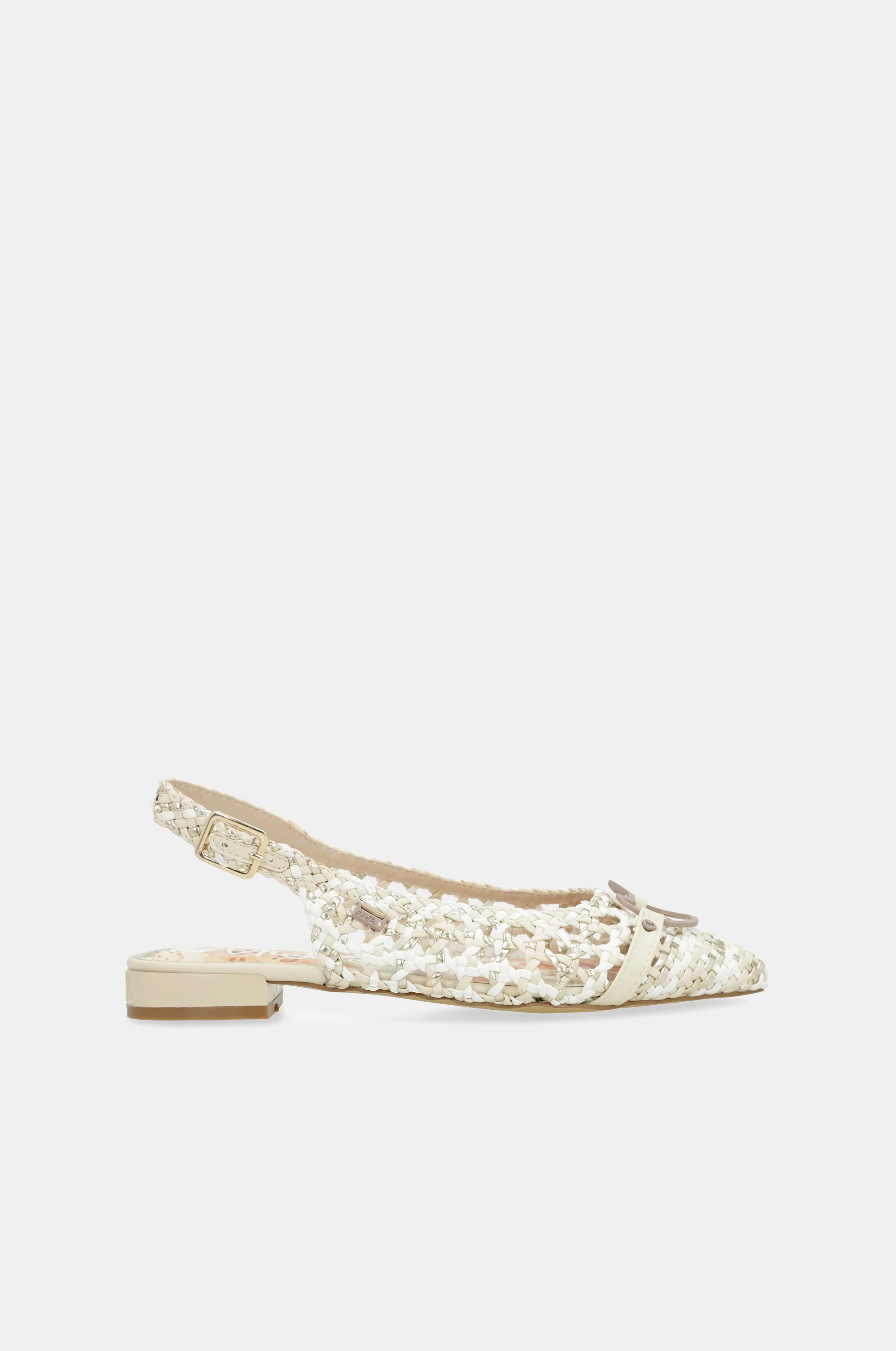 Ballerines slingback blanches et roses