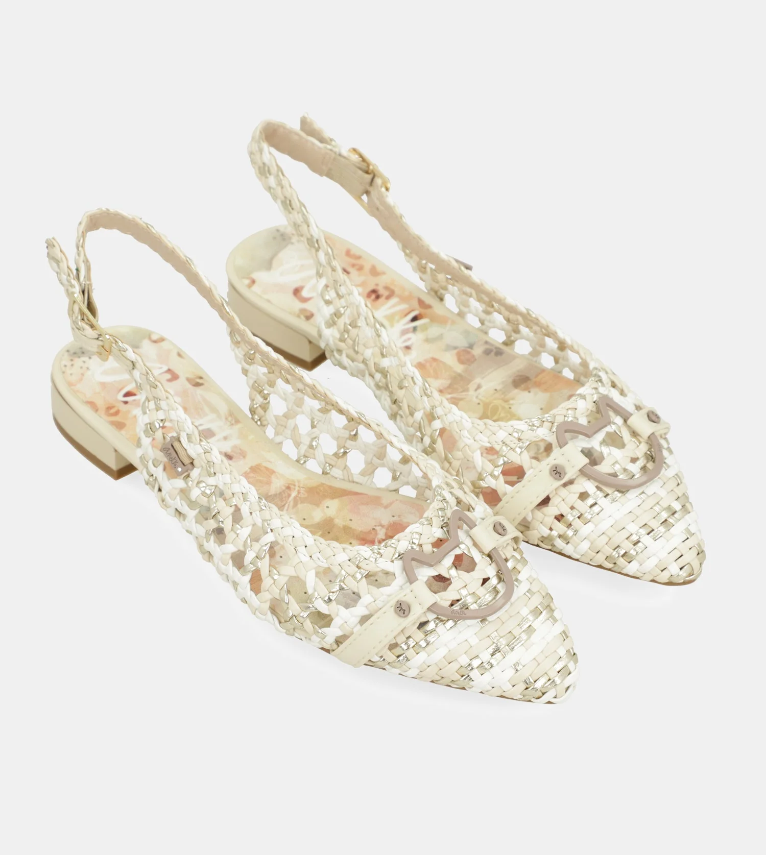 Ballerines slingback blanches et roses - Image 3