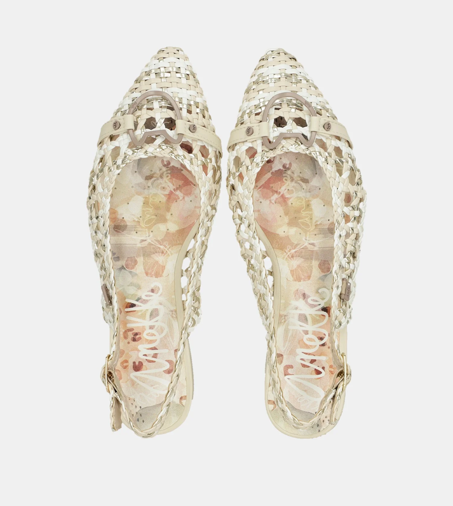 Ballerines slingback blanches et roses - Image 4