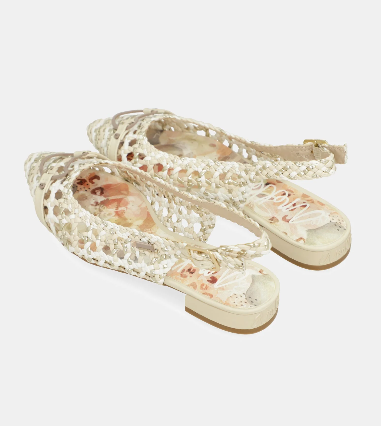 Ballerines slingback blanches et roses - Image 6