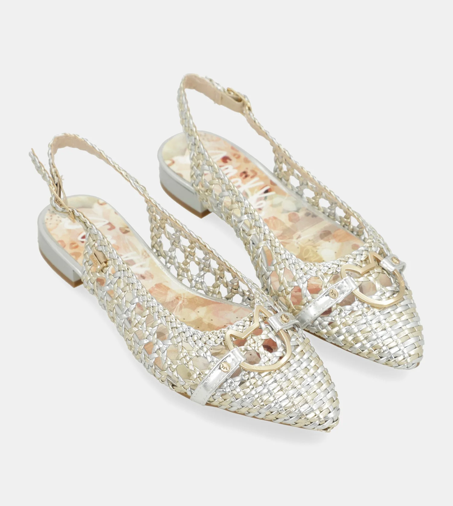 Ballerines slingback dorées et argentées - Image 3