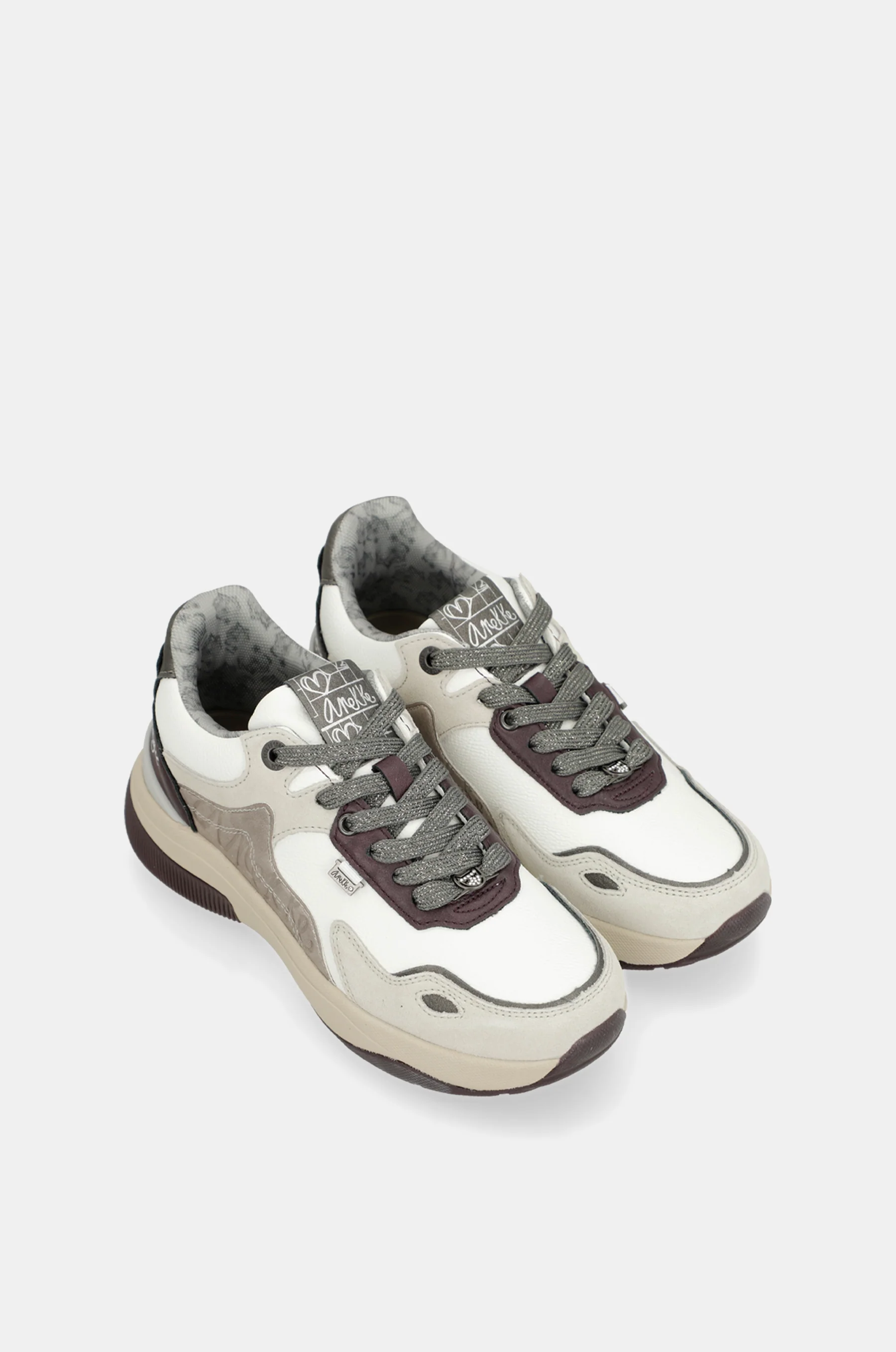 Baskets blanc et bordeaux - Image 5