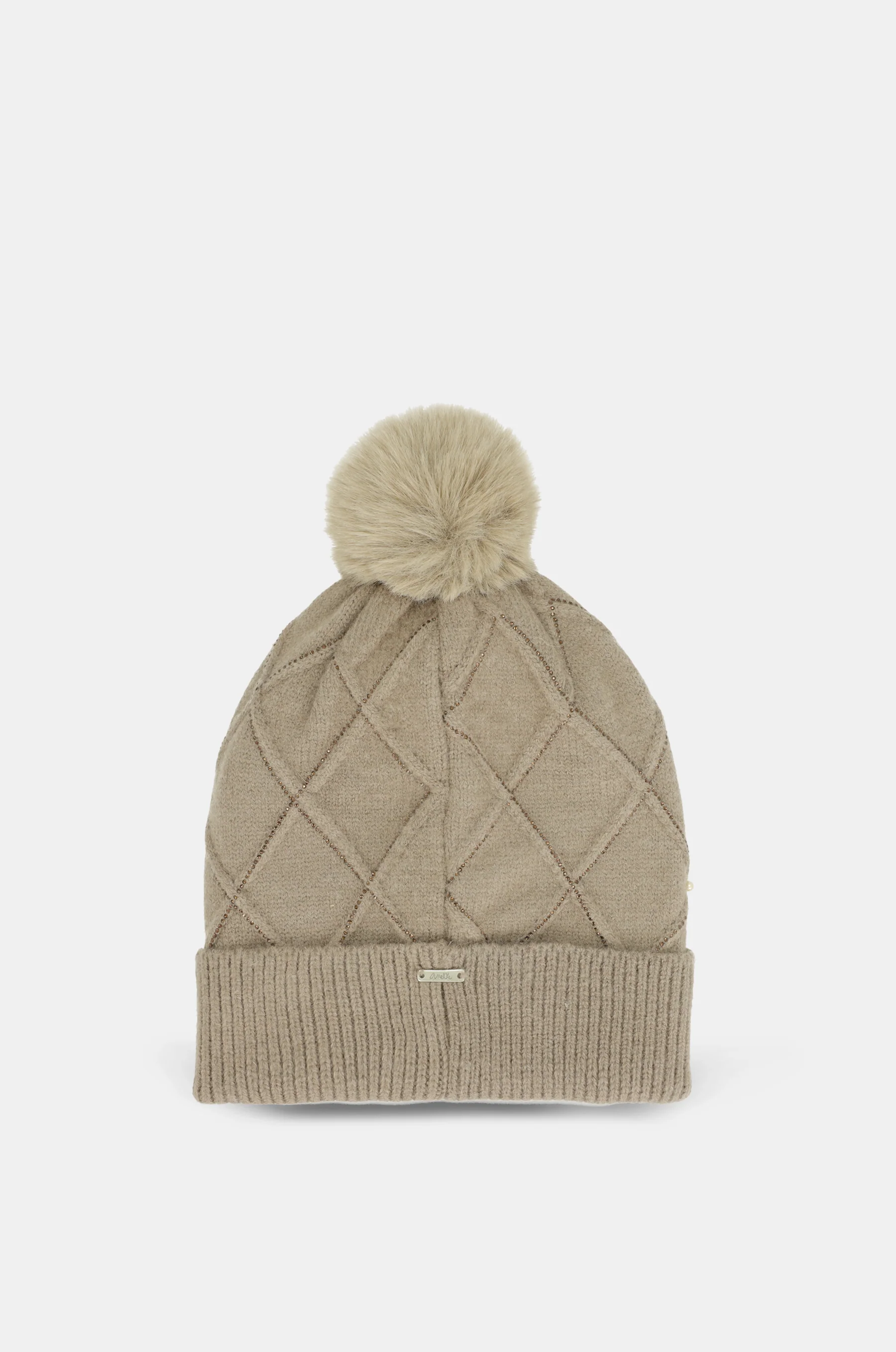 Bonnet en maille beige avec applications - Image 4