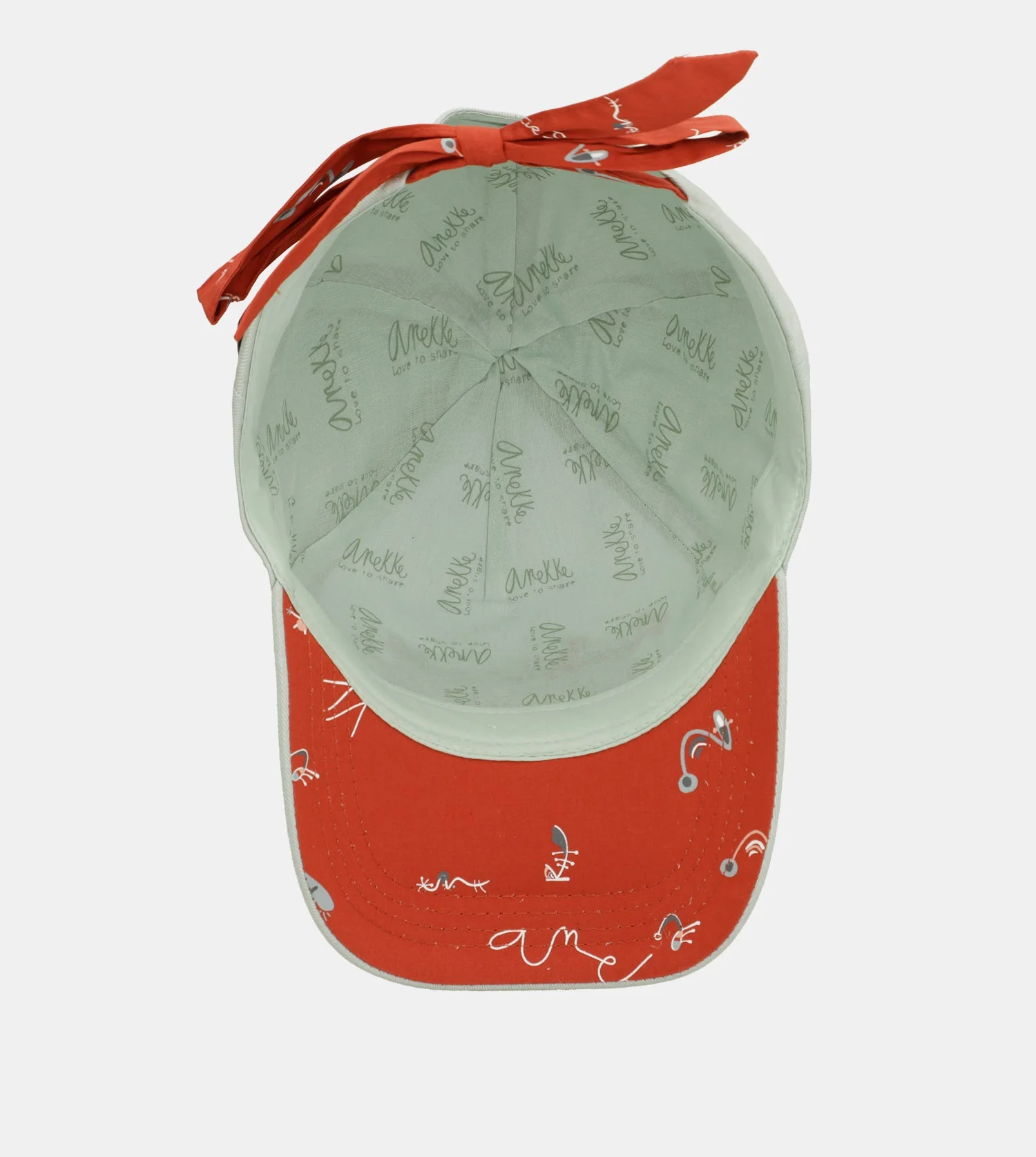 Casquette verte avec nœud rouge - Image 3