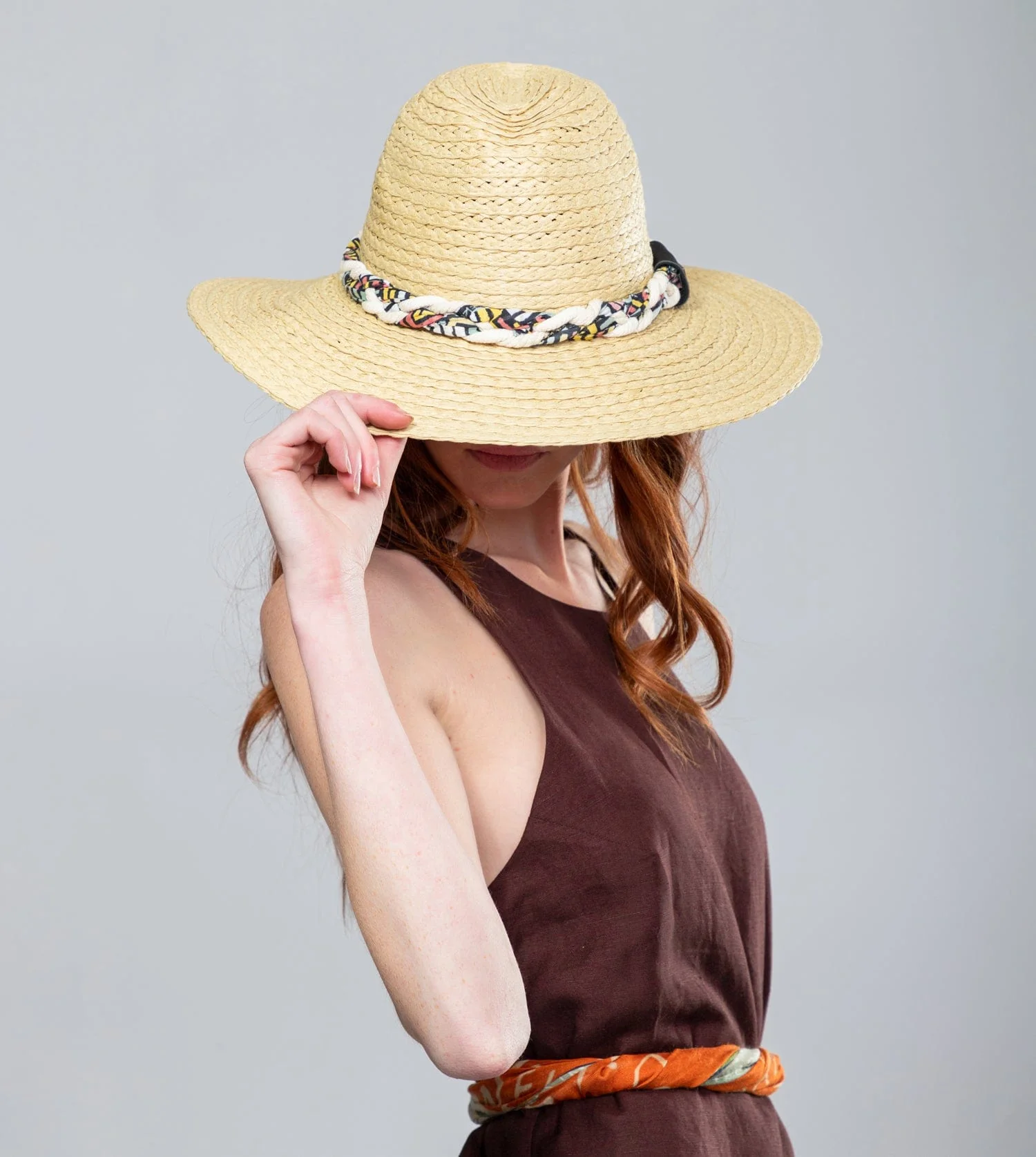 Chapeau en raffina, marron - Image 2
