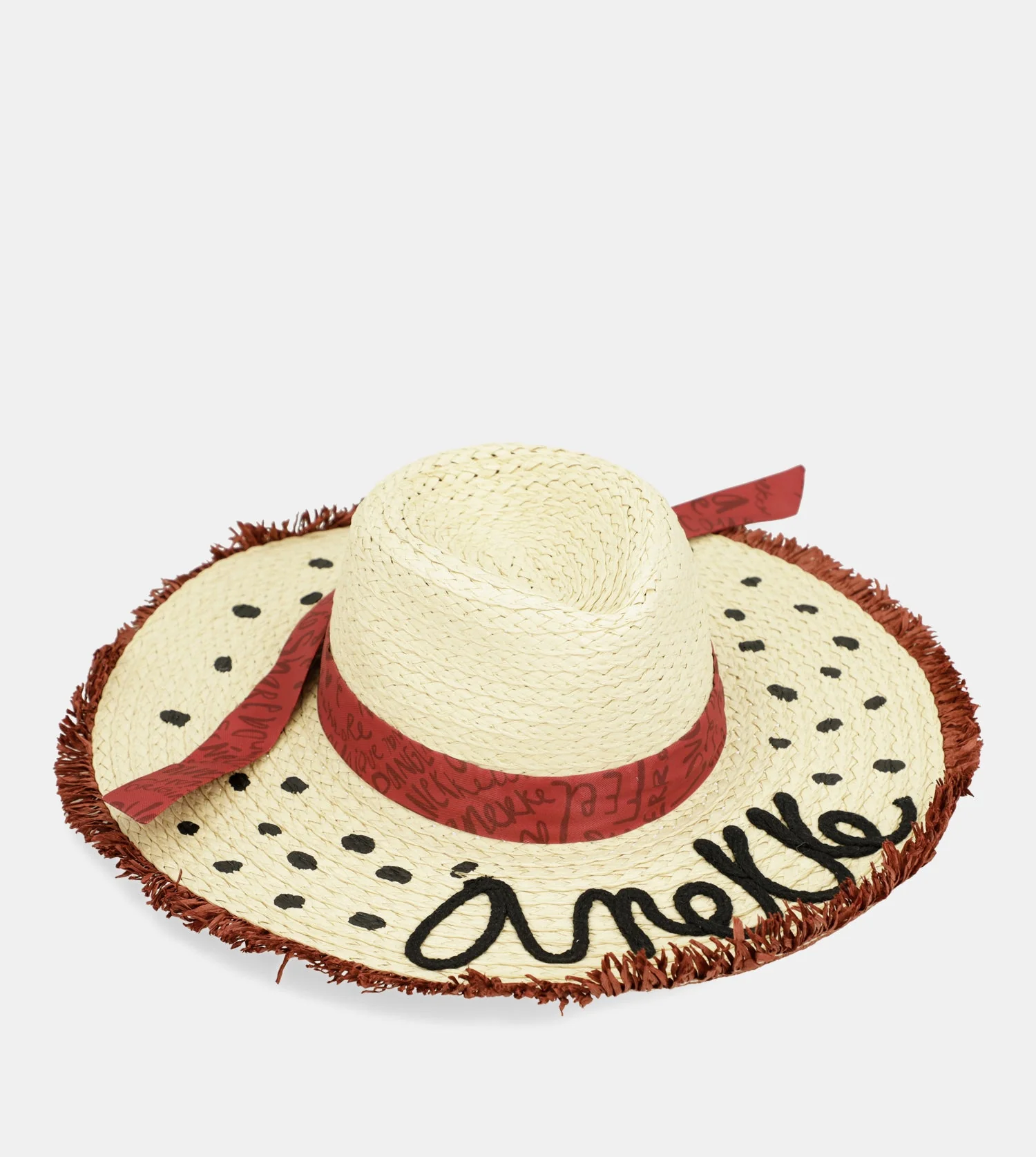 Chapeau en raphia à pois - Image 4