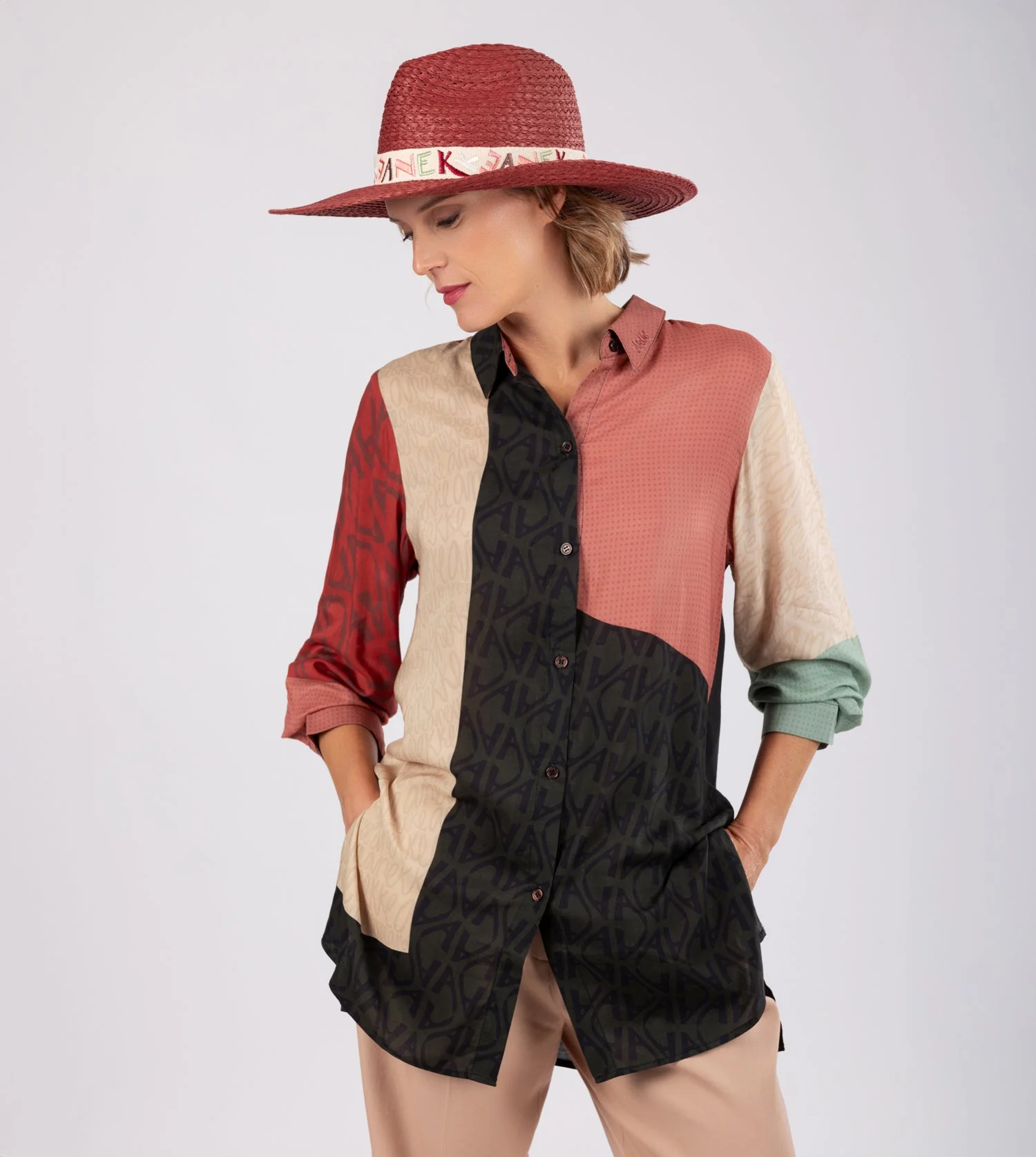 Chapeau raphia tuile - Image 2