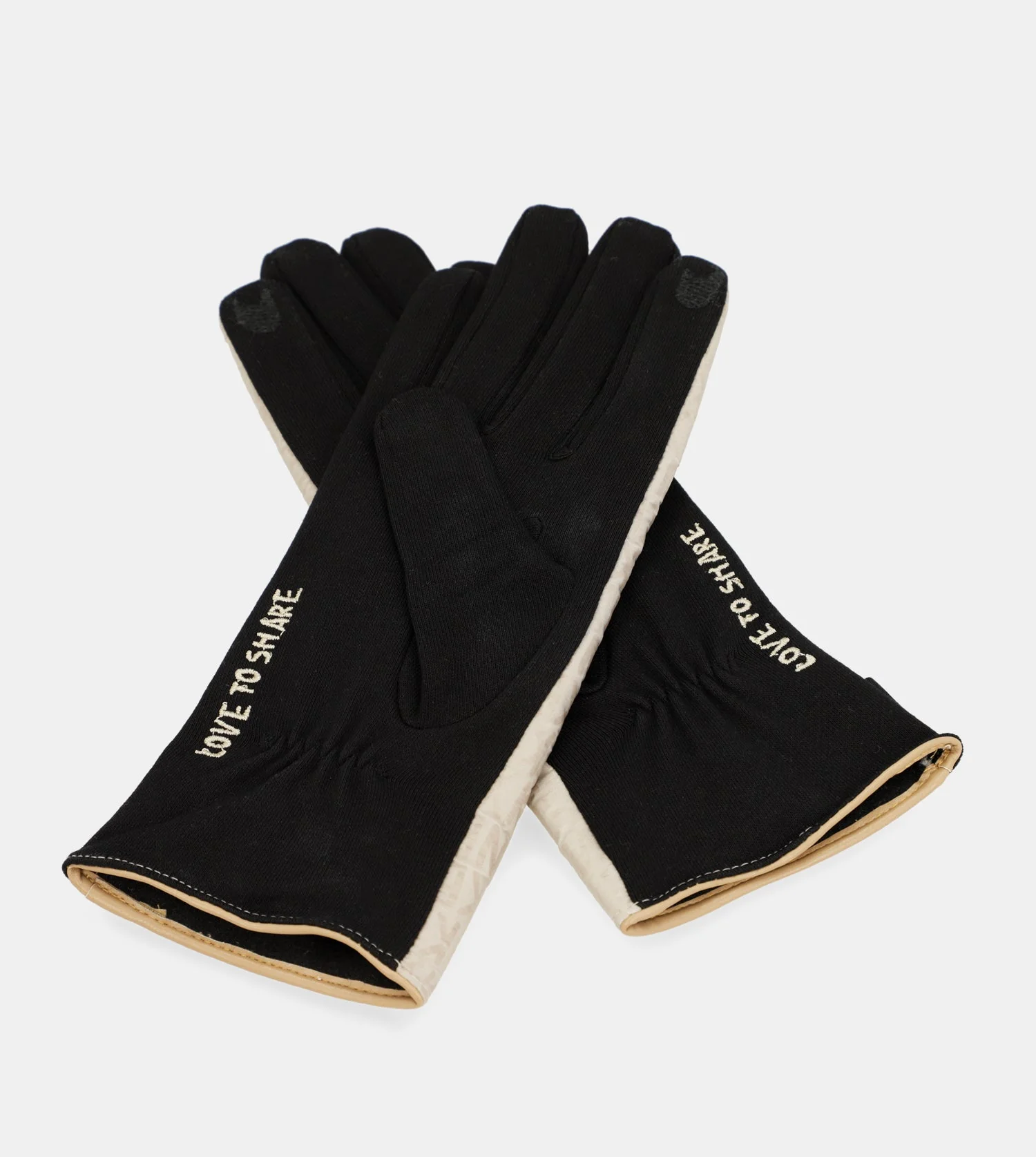 Gants Contemporary noir et beige - Image 4