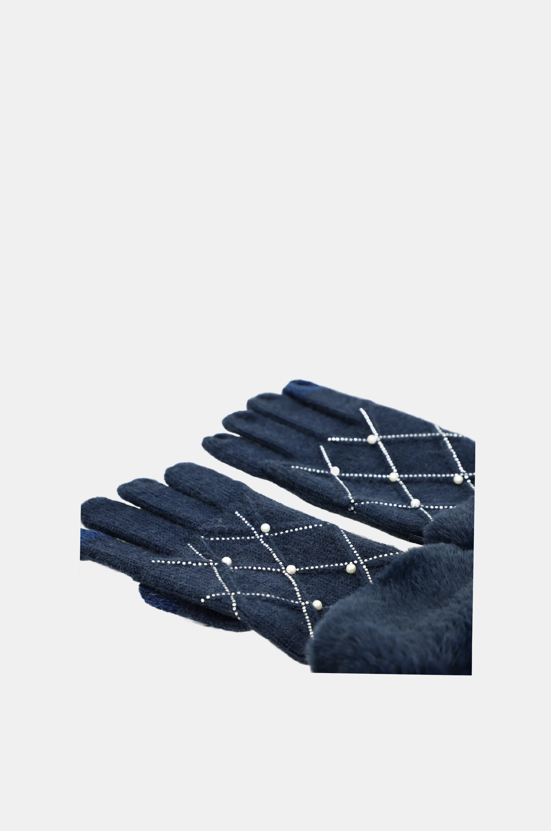 Gants en maille noir avec applications - Image 3