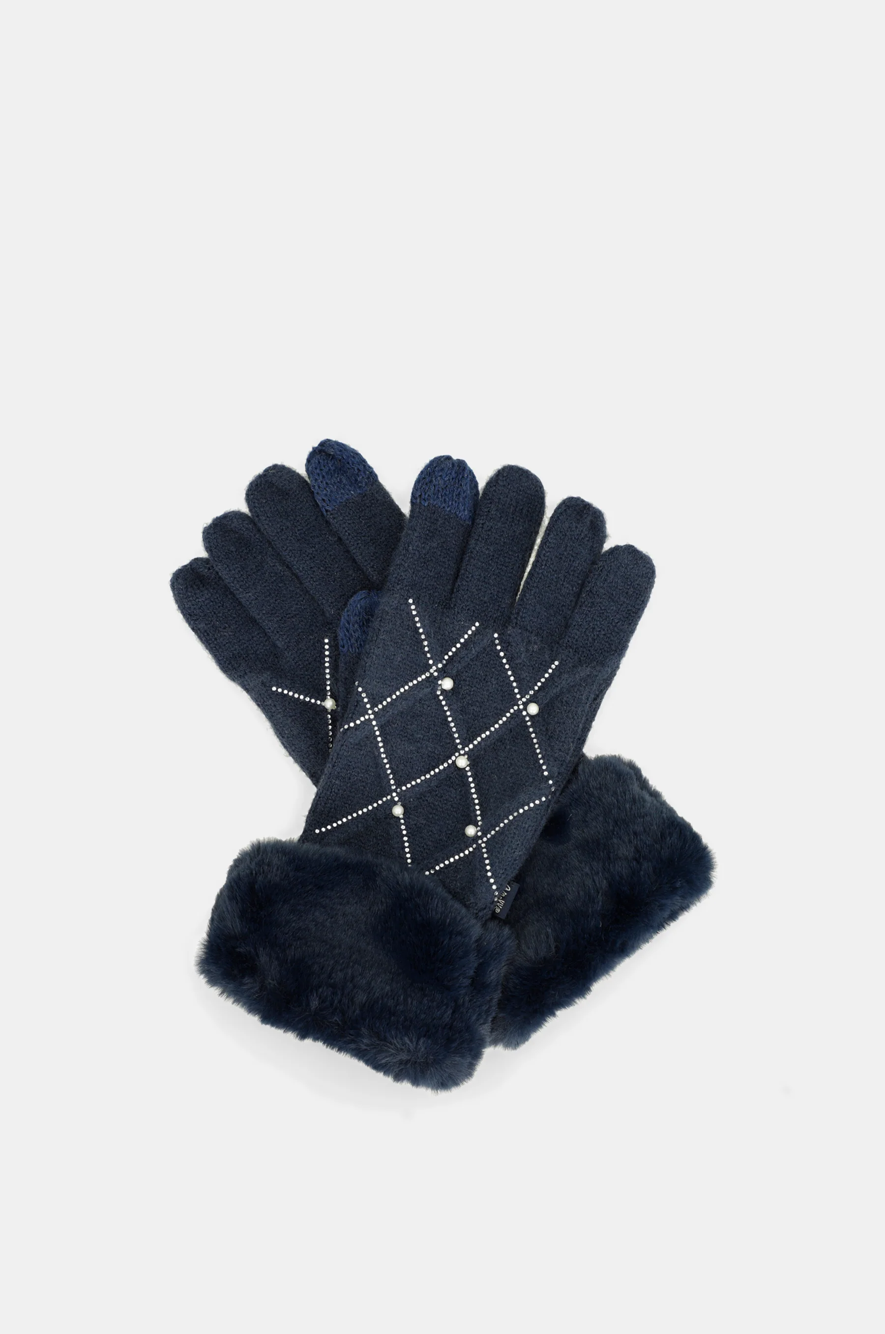Gants en maille noir avec applications - Image 5