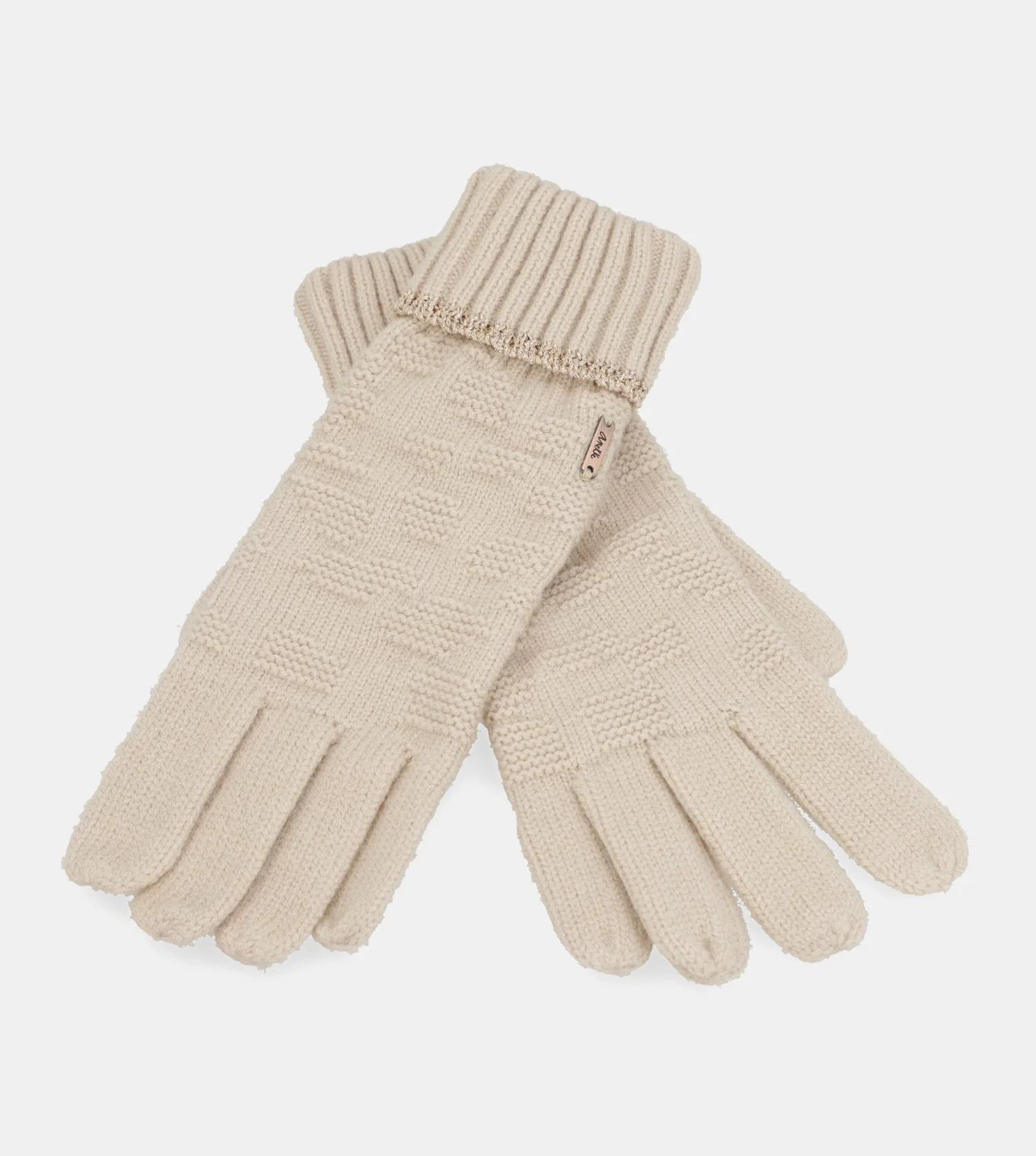 Gants tricotés beige - Image 3