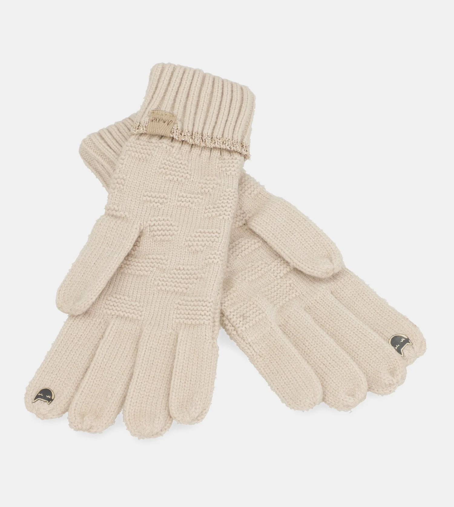 Gants tricotés beige - Image 4