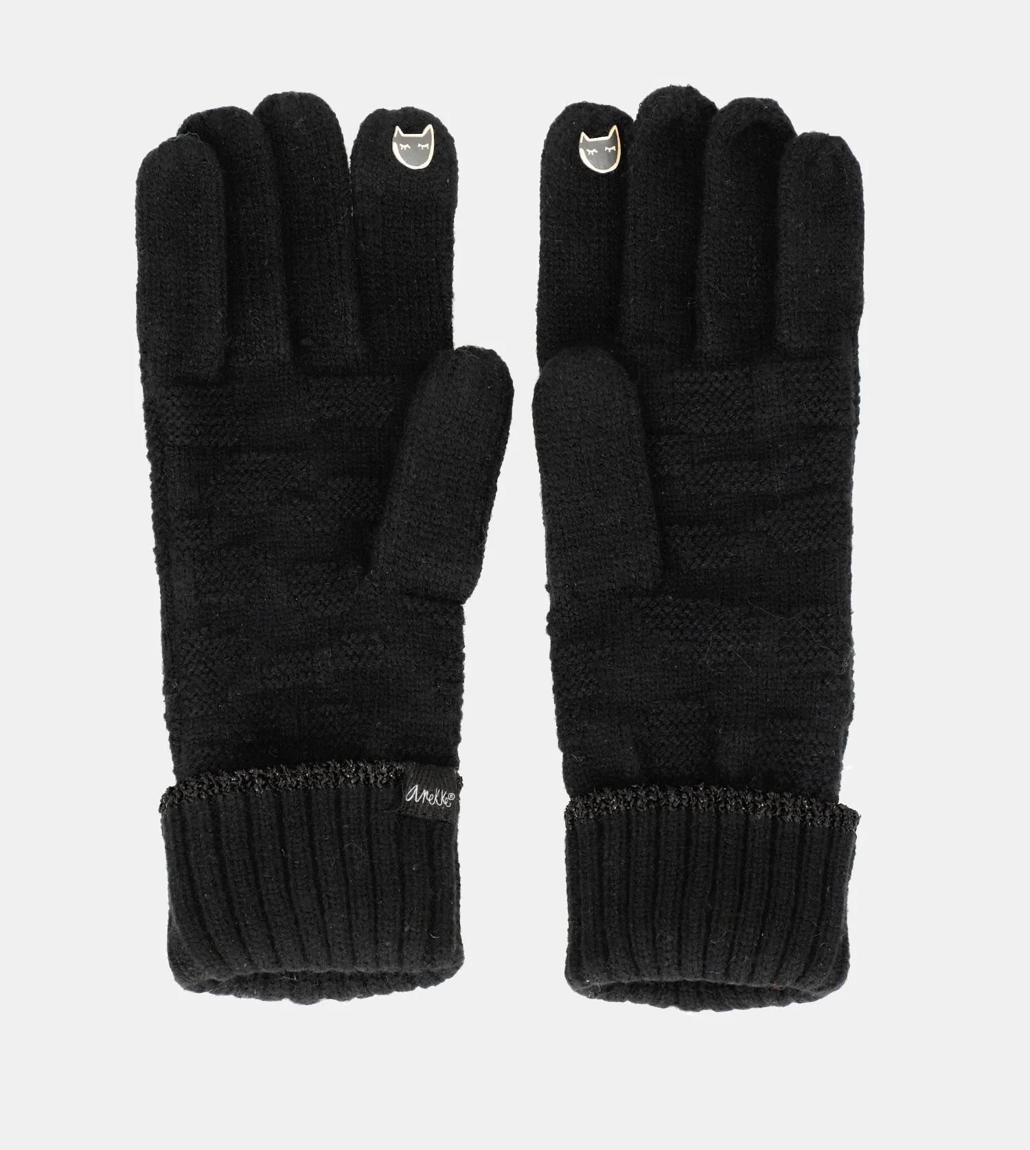 Gants tricotés noirs - Image 2