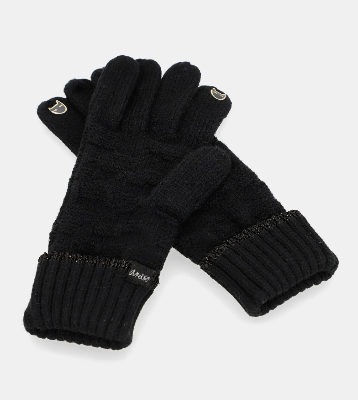 Gants tricotés noirs - Image 4