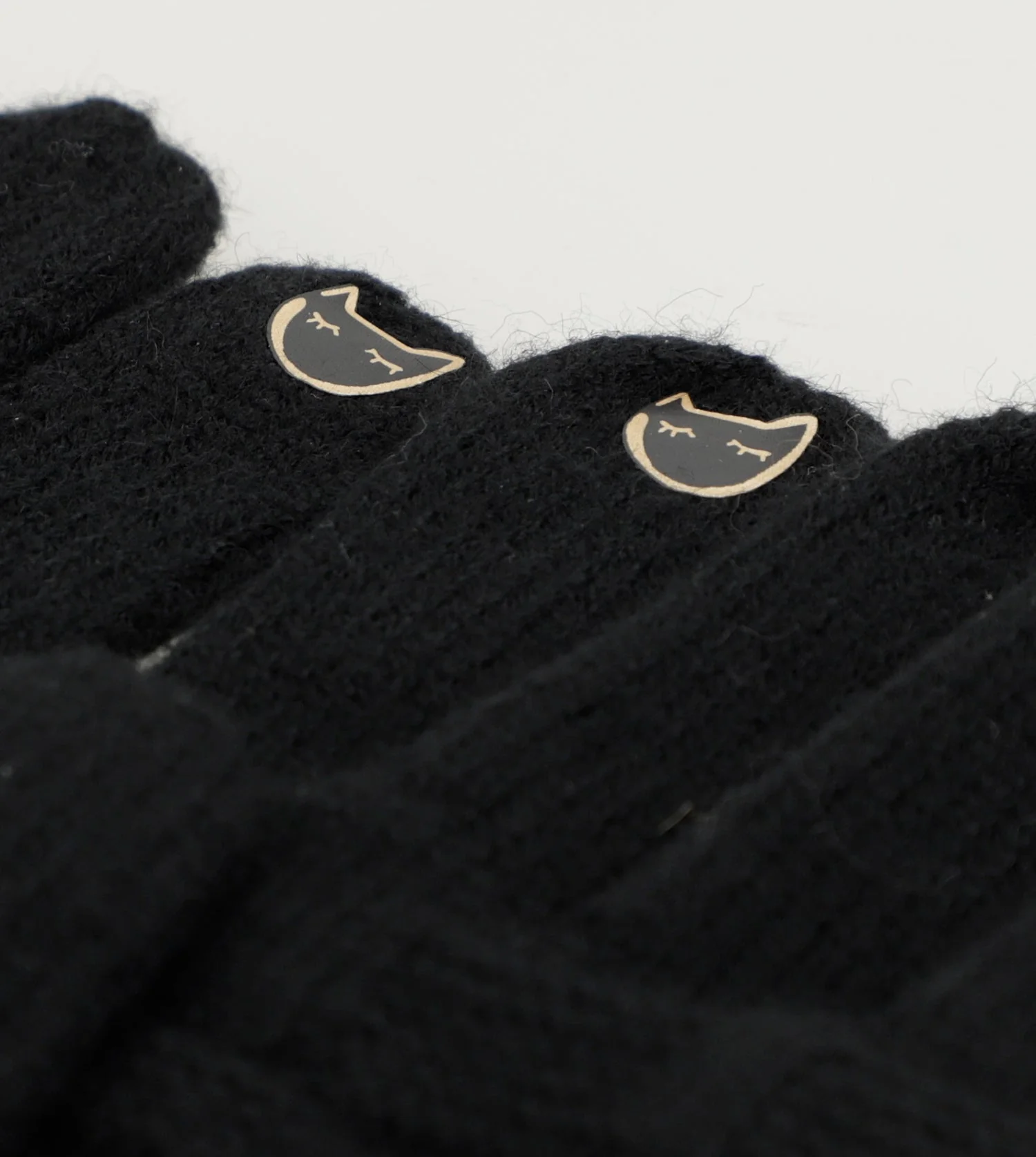 Gants tricotés noirs - Image 5