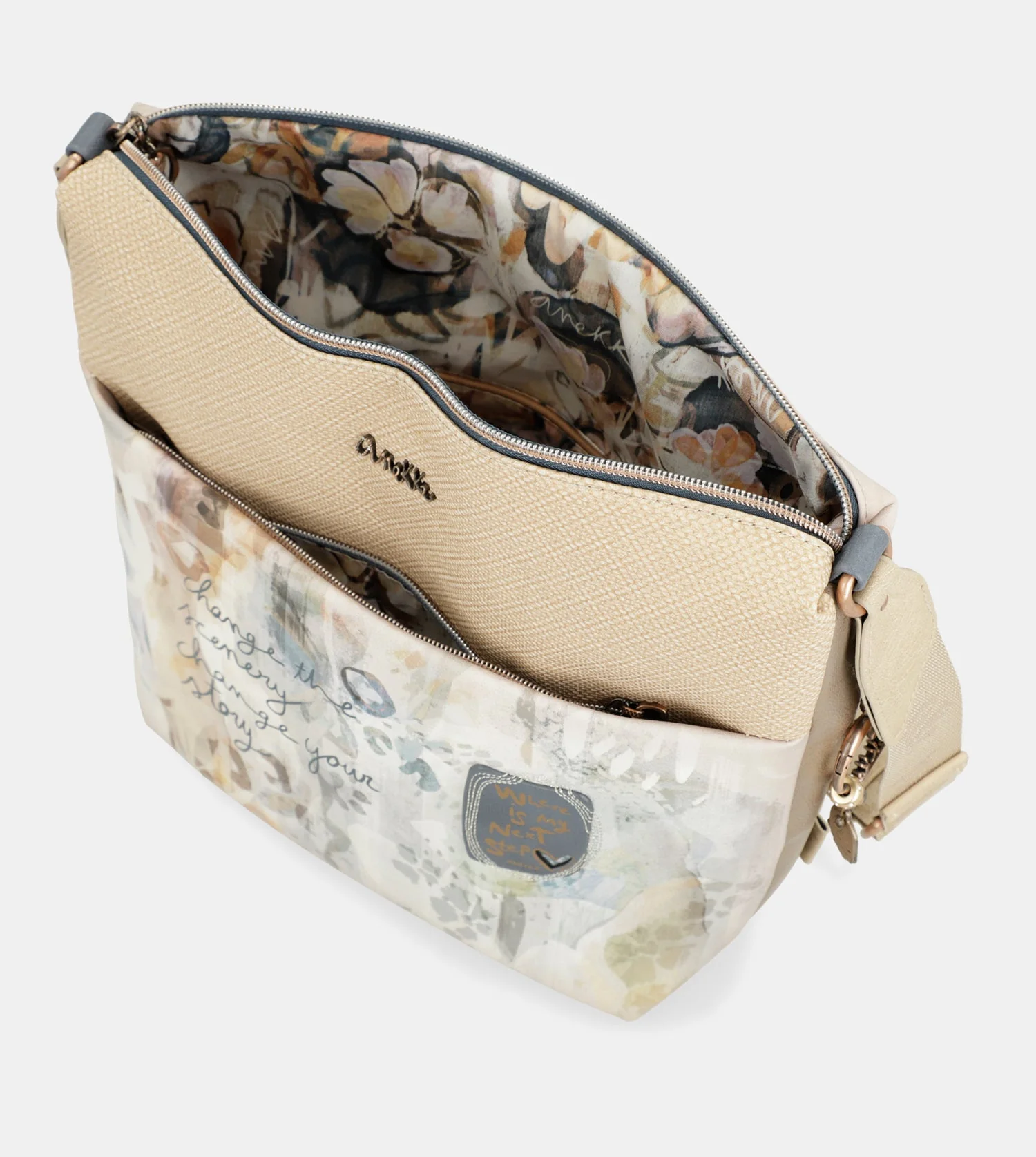 Grand sac bandoulière avec poche avant Memories - Image 9