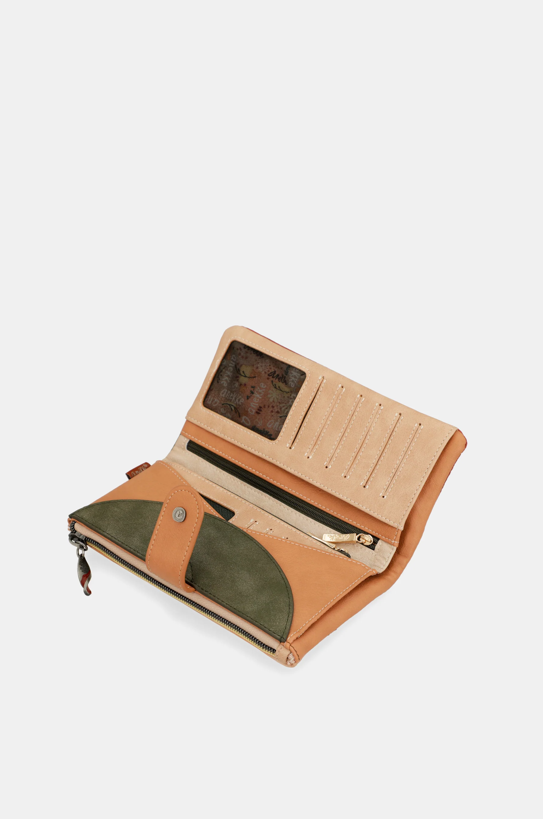 Portefeuille RFID grand format camel Peace & Love - Image 5