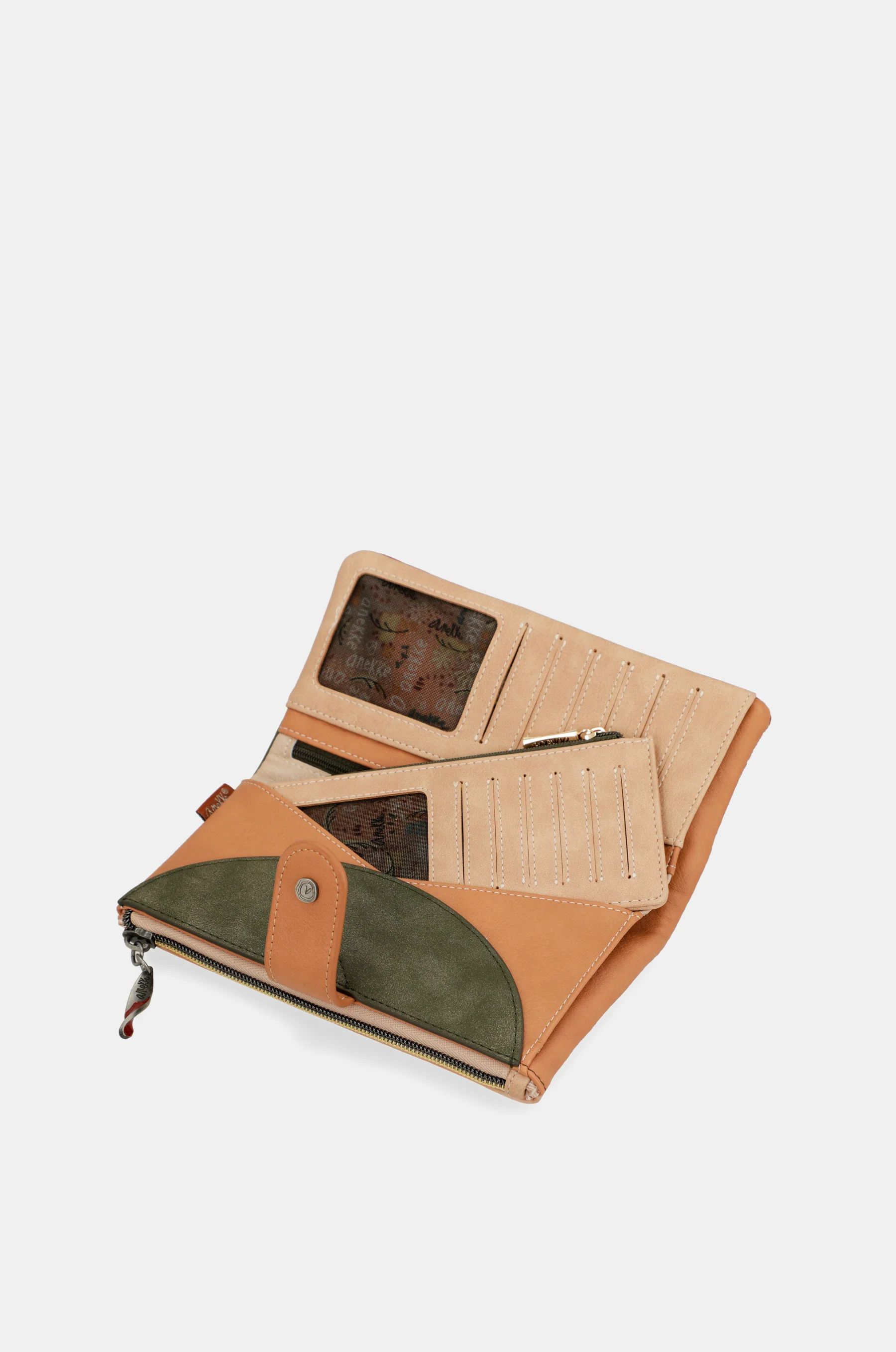 Portefeuille RFID grand format camel Peace & Love - Image 8