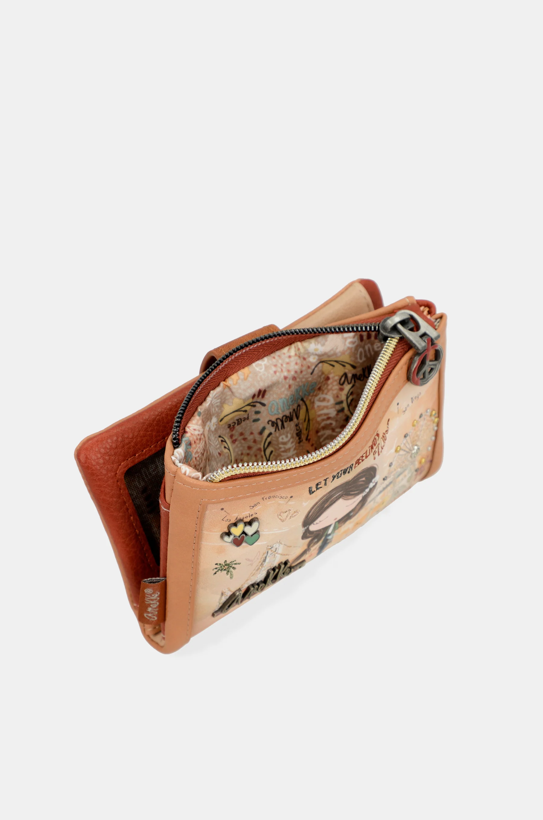Portefeuille RFID petit format camel Peace & Love - Image 10