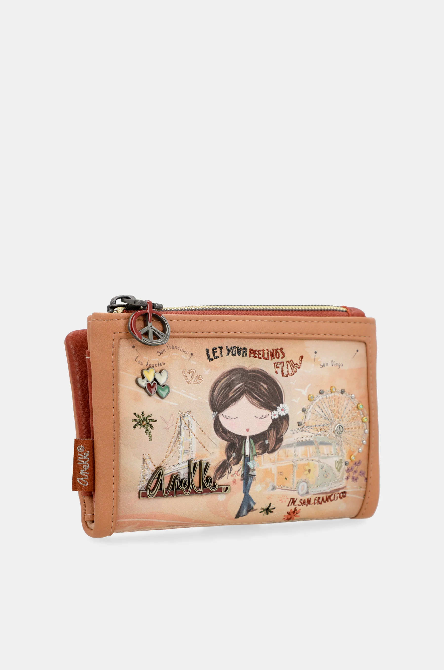 Portefeuille RFID petit format camel Peace & Love - Image 7