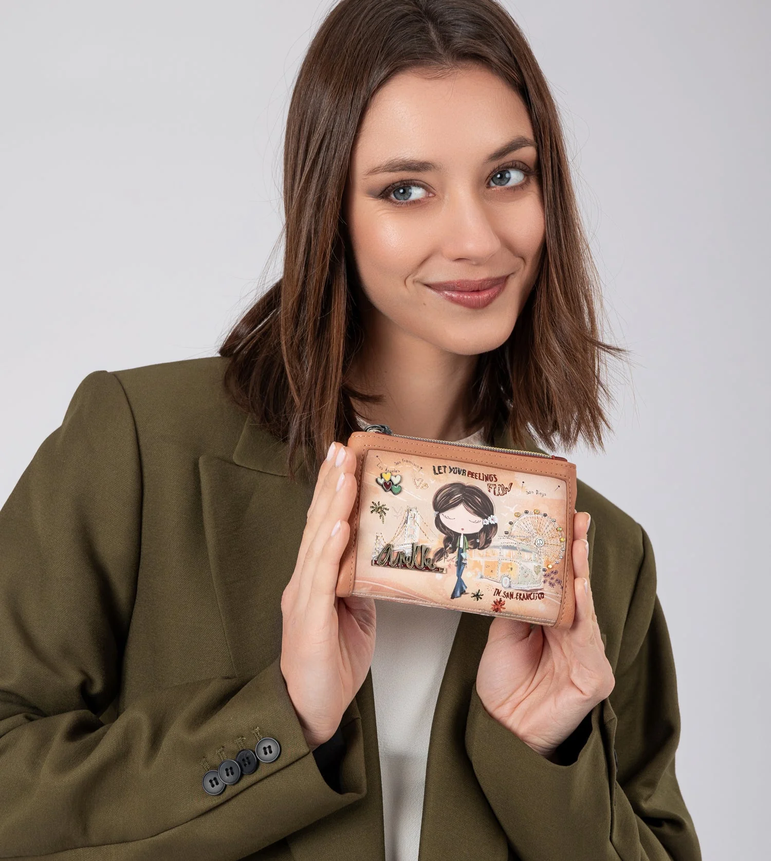 Portefeuille RFID petit format camel Peace & Love - Image 9