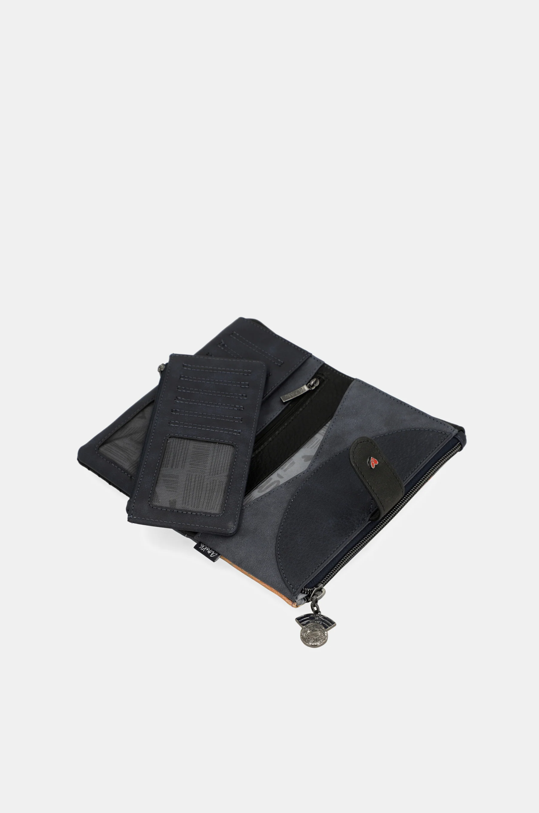 Portefeuille RFID souple grand format bleu marine Studio - Image 10