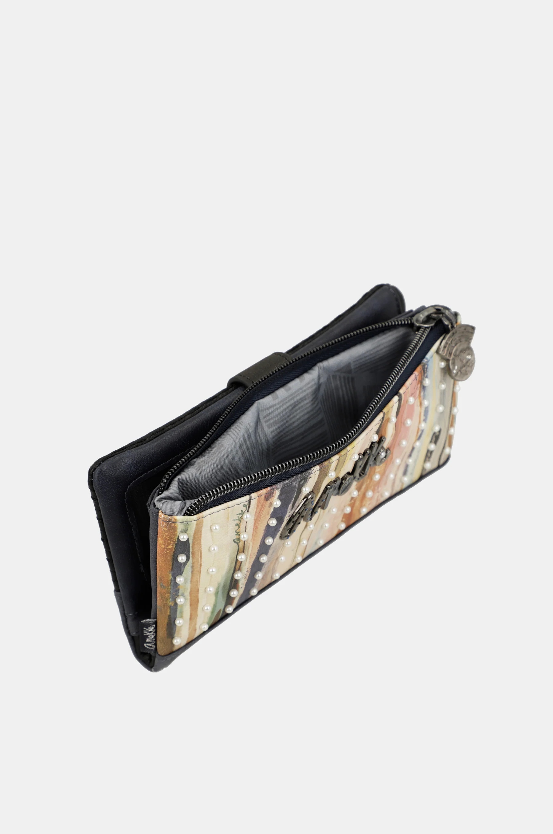 Portefeuille RFID souple grand format bleu marine Studio - Image 5
