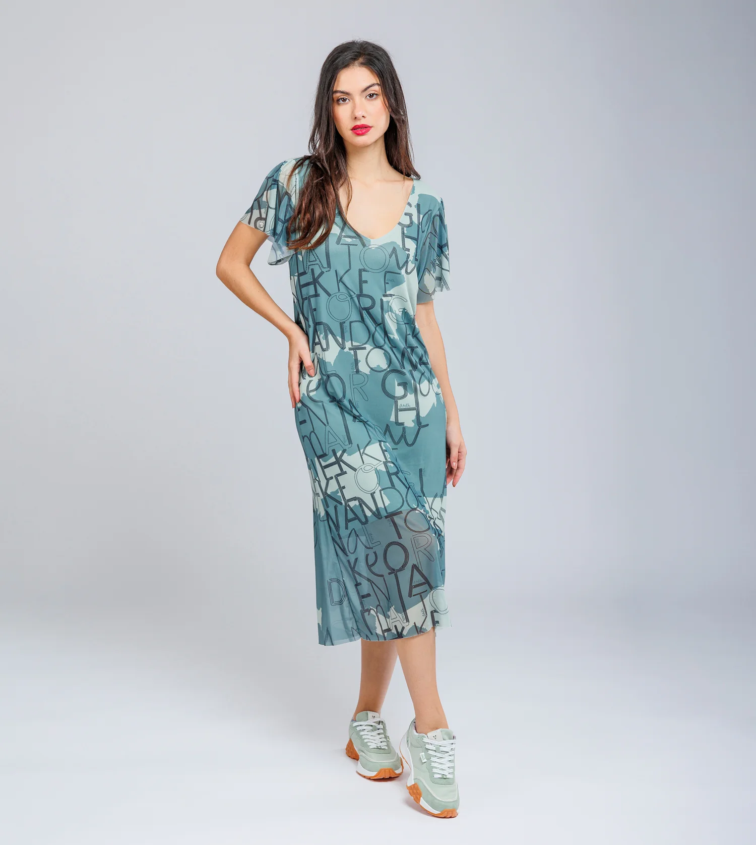 Robe verte à manches courtes - Image 2