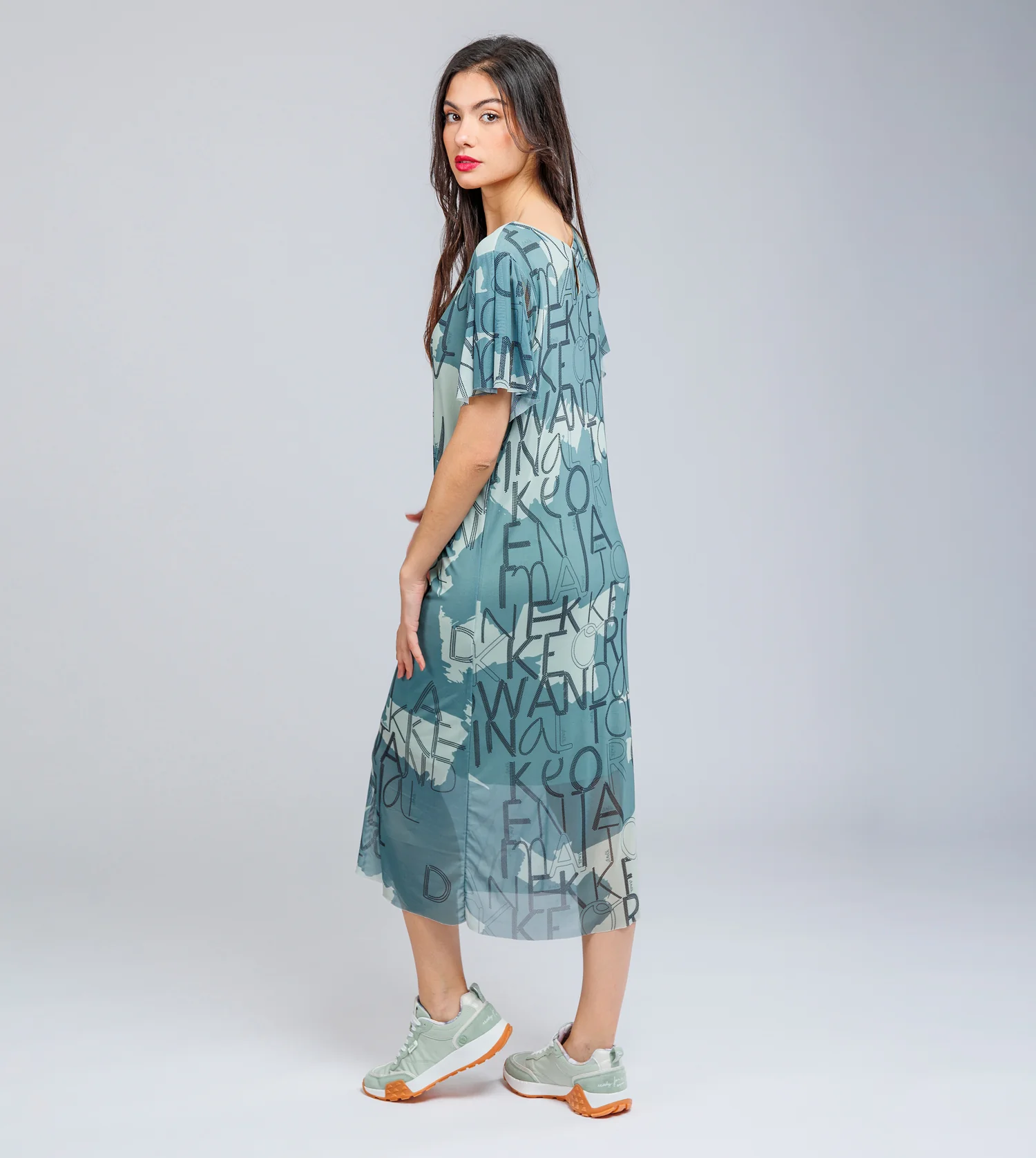Robe verte à manches courtes - Image 4
