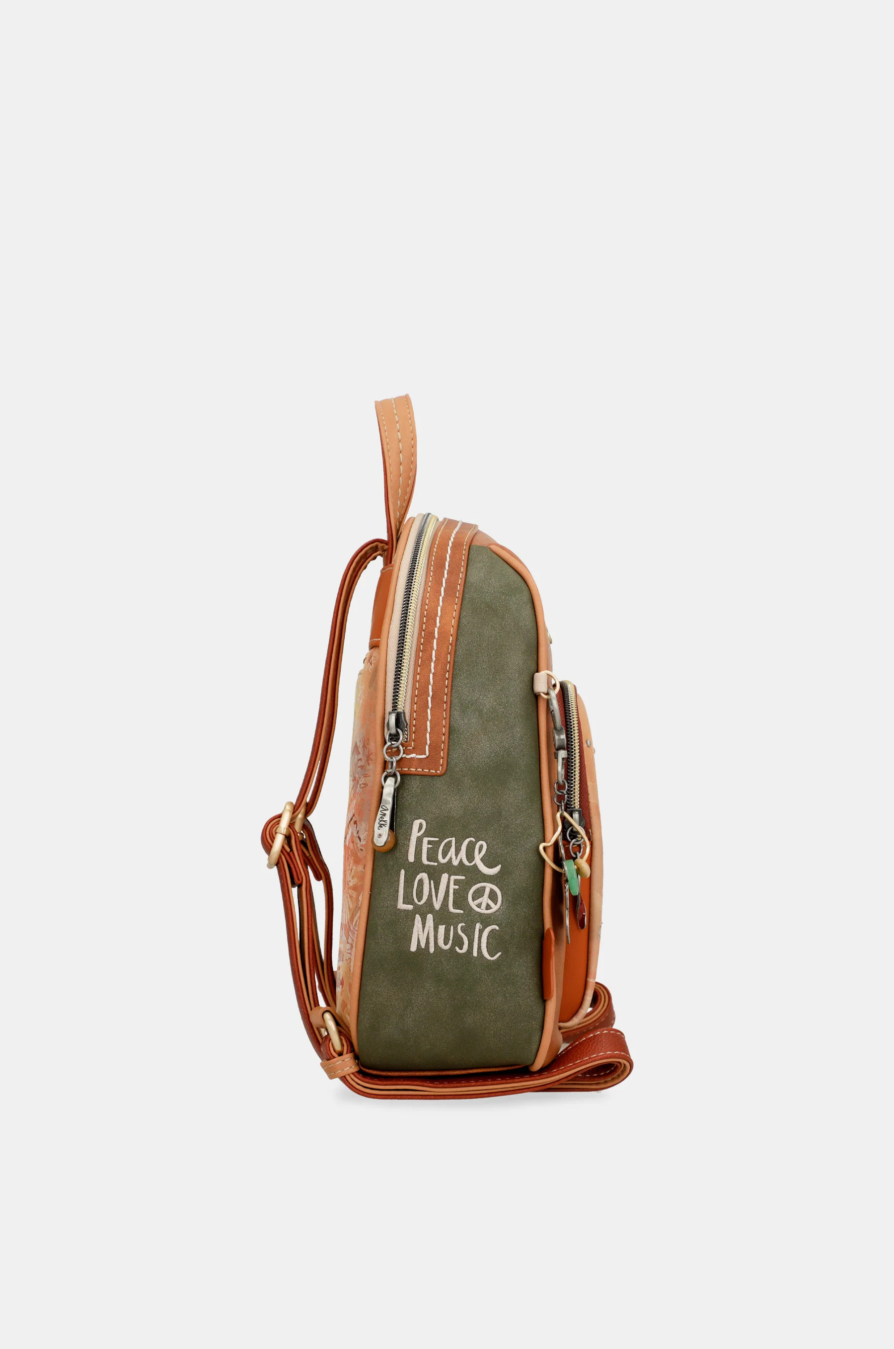 Sac à dos moyen format camel Peace & Love - Image 3