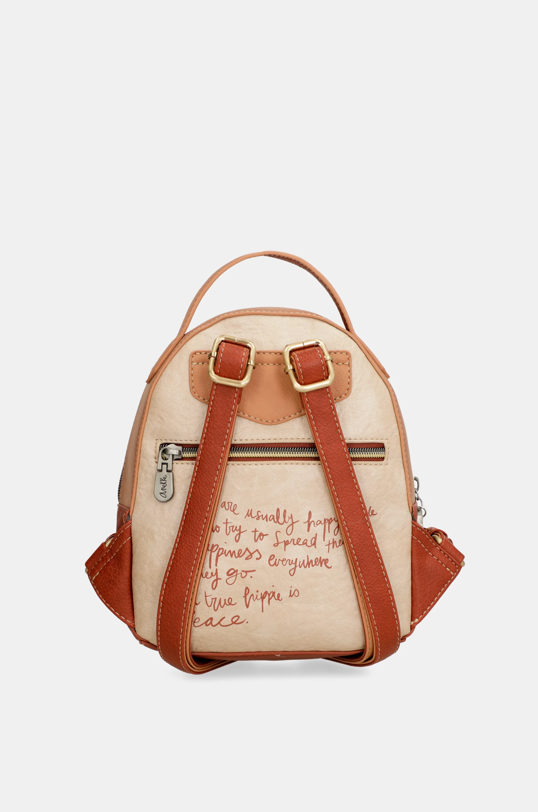 Sac à dos petit format camel Peace & Love - Image 3