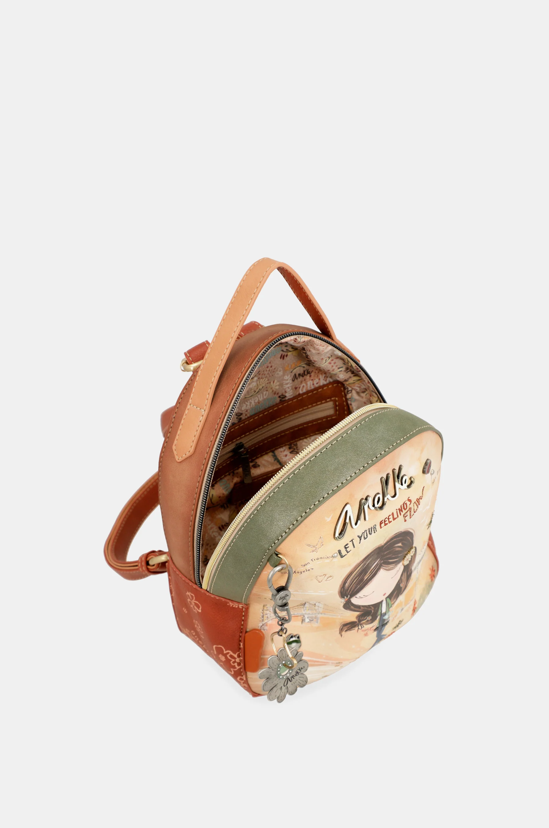 Sac à dos petit format camel Peace & Love - Image 5