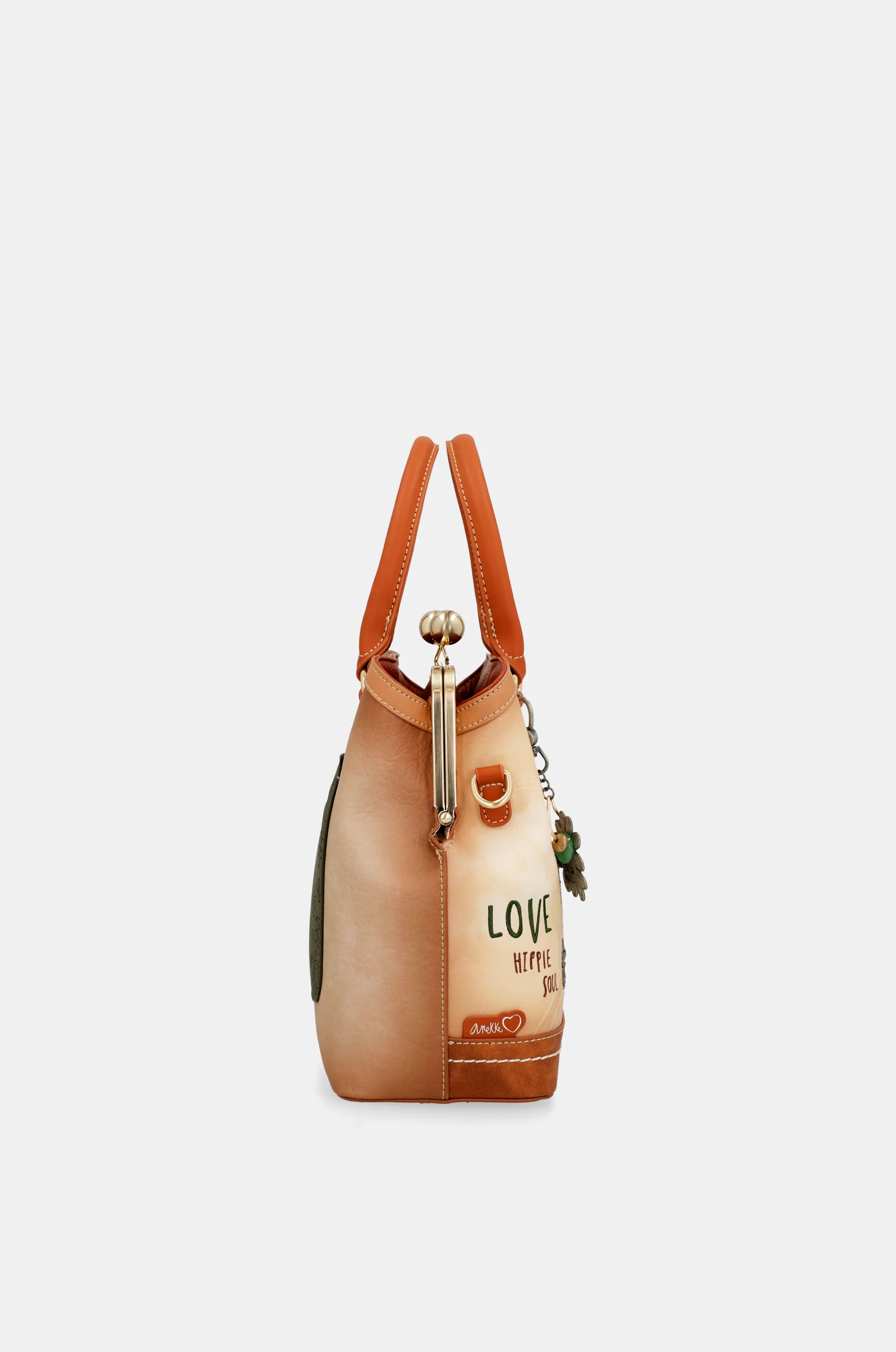 Sac à fermeture porte-monnaie camel Peace & Love - Image 4