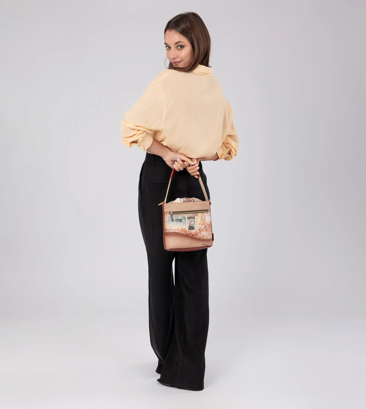 Sac bandoulière avec fermeture à corde Flowers - Image 6