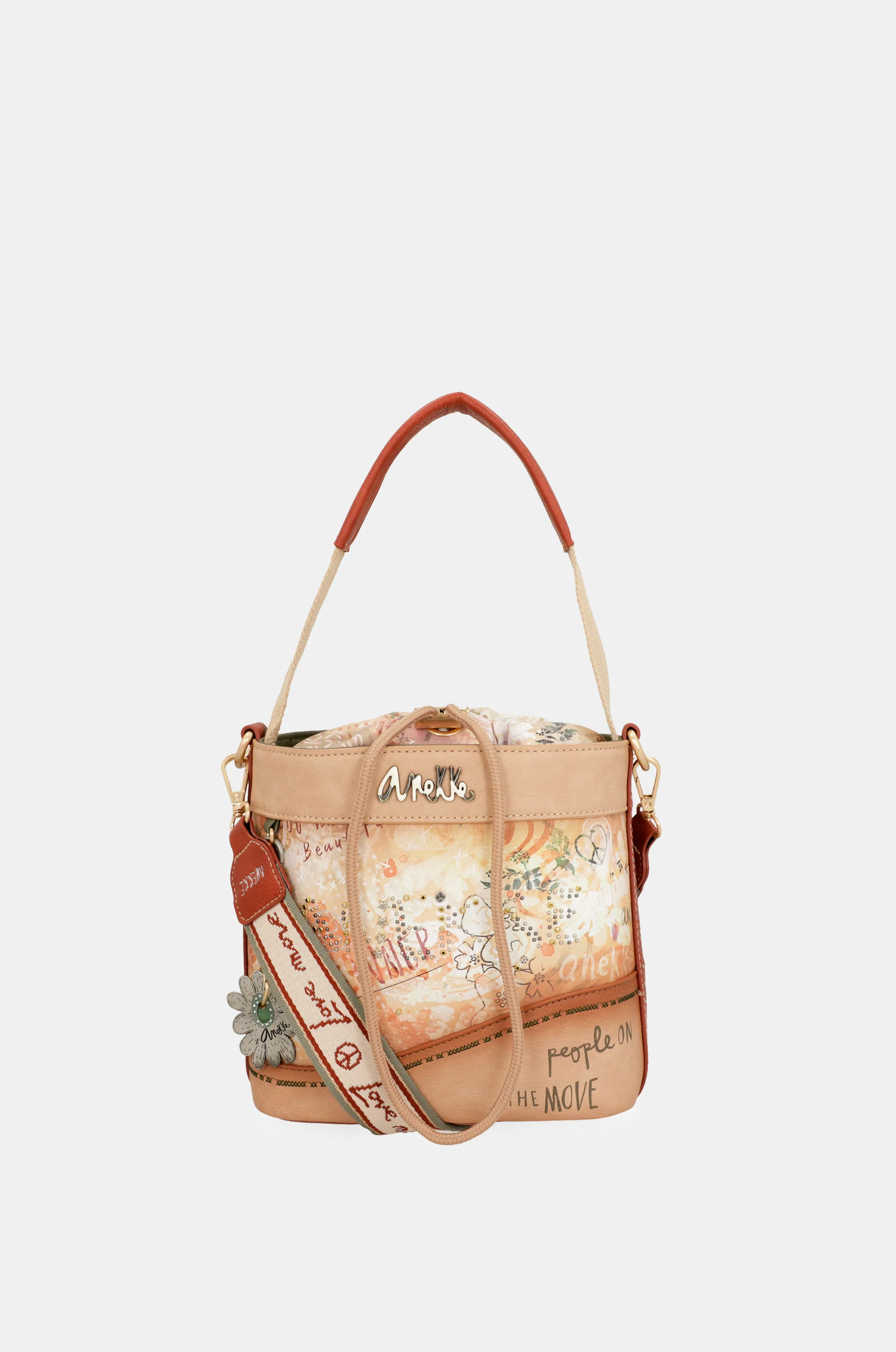 Sac bandoulière avec fermeture à corde Flowers - Image 7