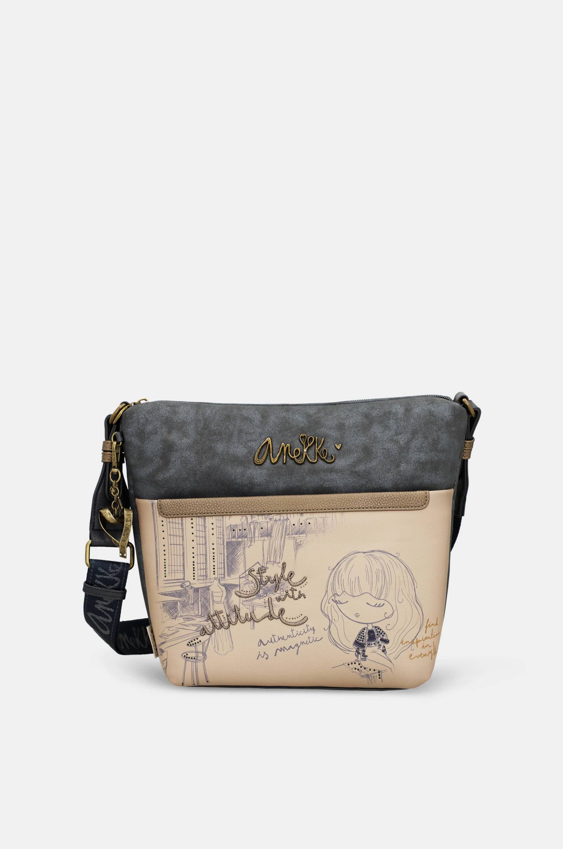 Sac bandoulière avec poche devant grand Studio - Image 2
