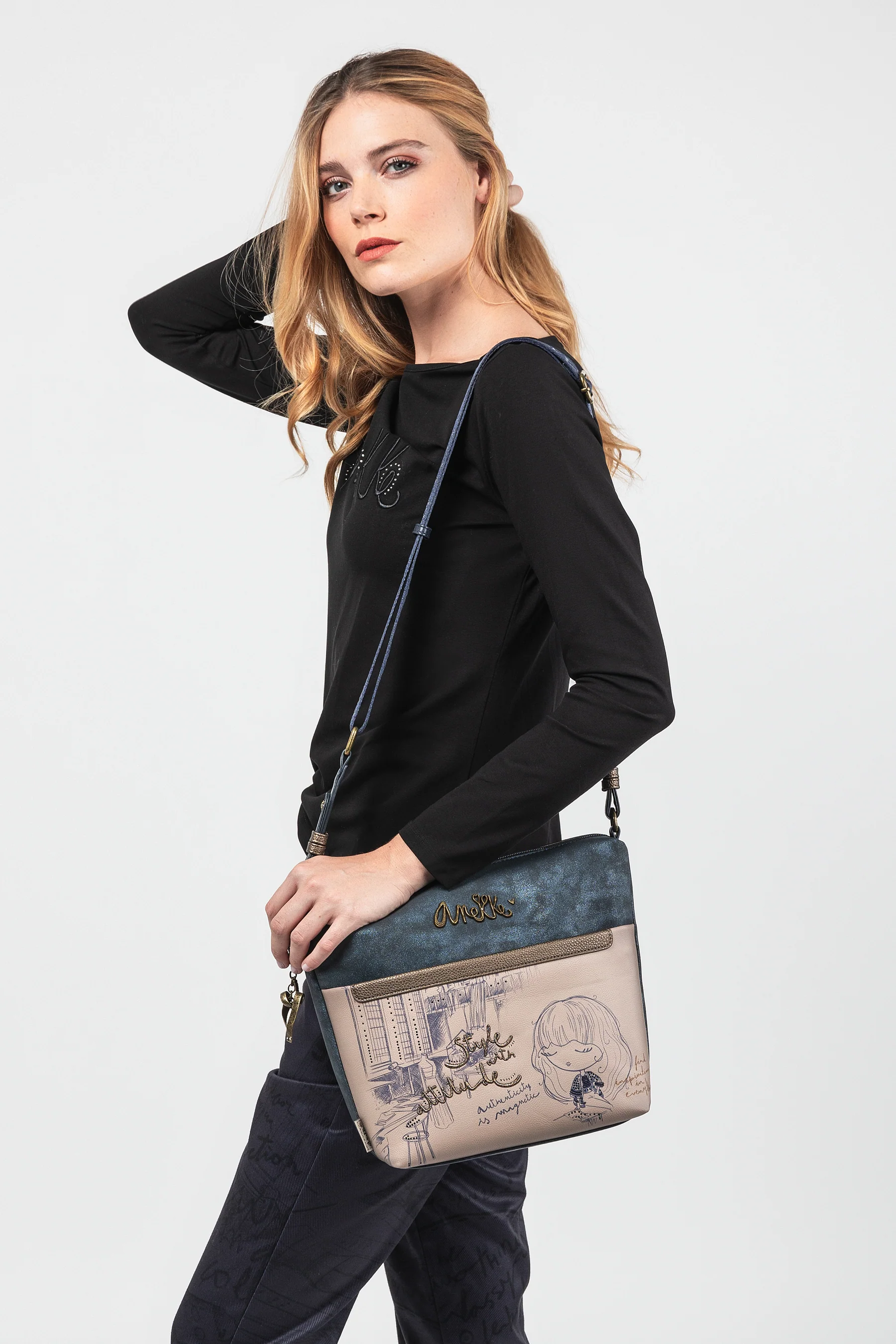 Sac bandoulière avec poche devant grand Studio - Image 3
