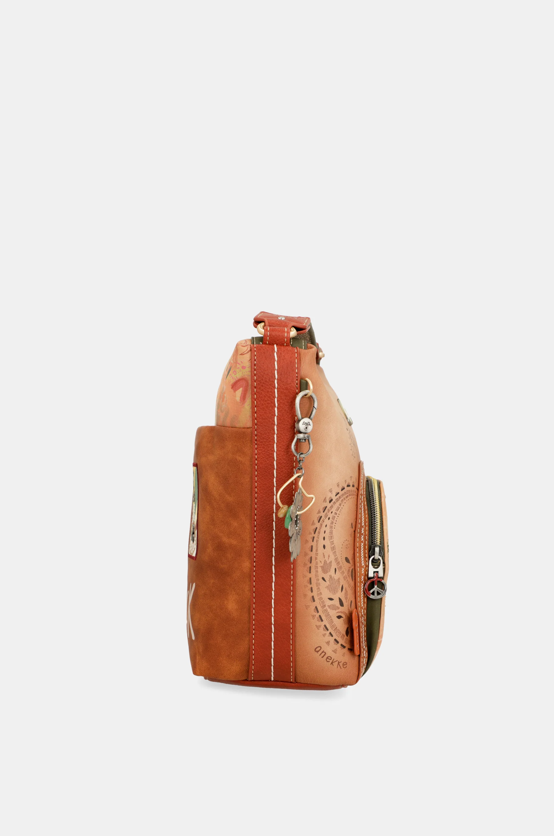 Sac bandoulière grand format camel Peace & Love - Image 4
