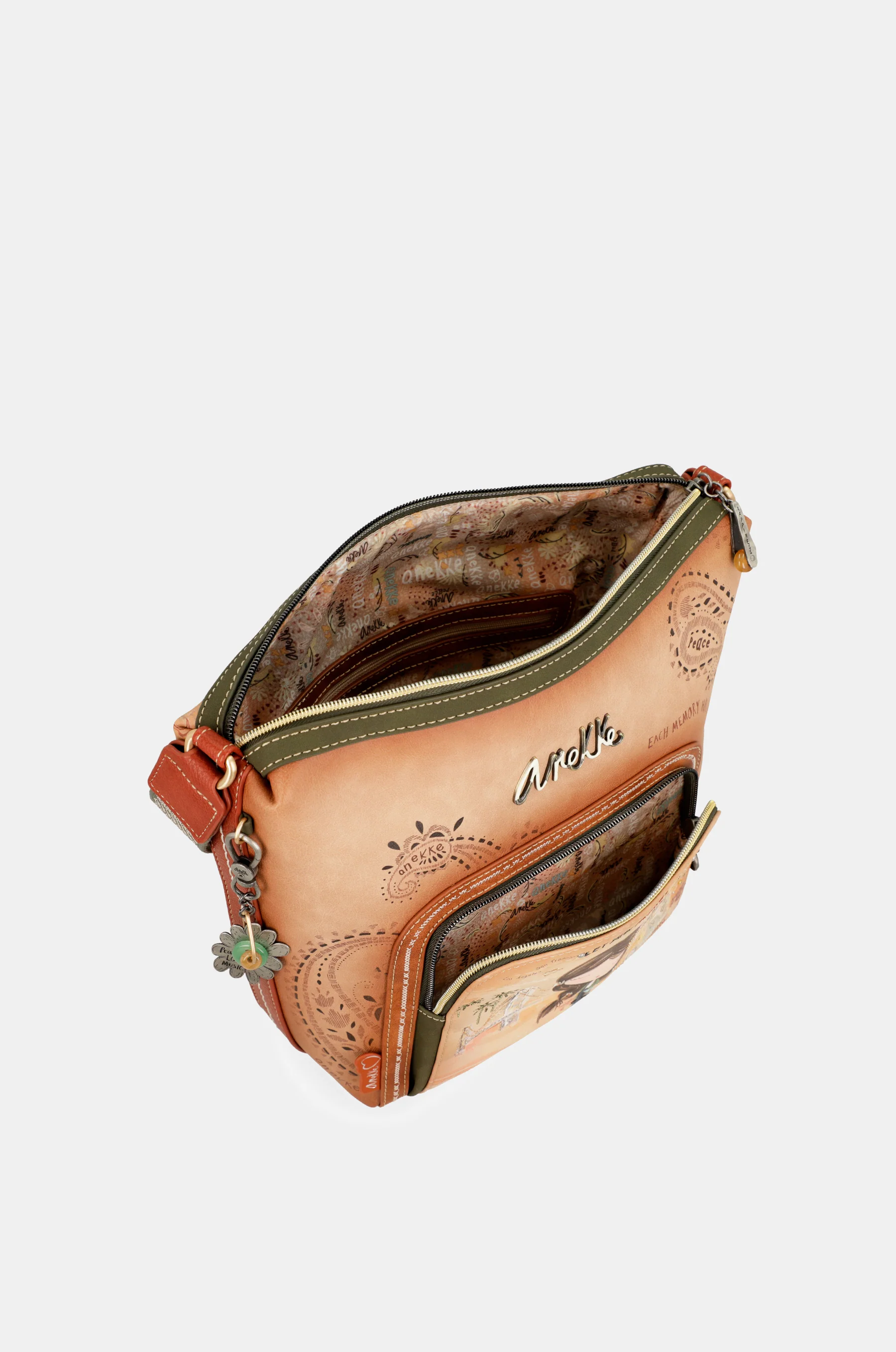 Sac bandoulière grand format camel Peace & Love - Image 5