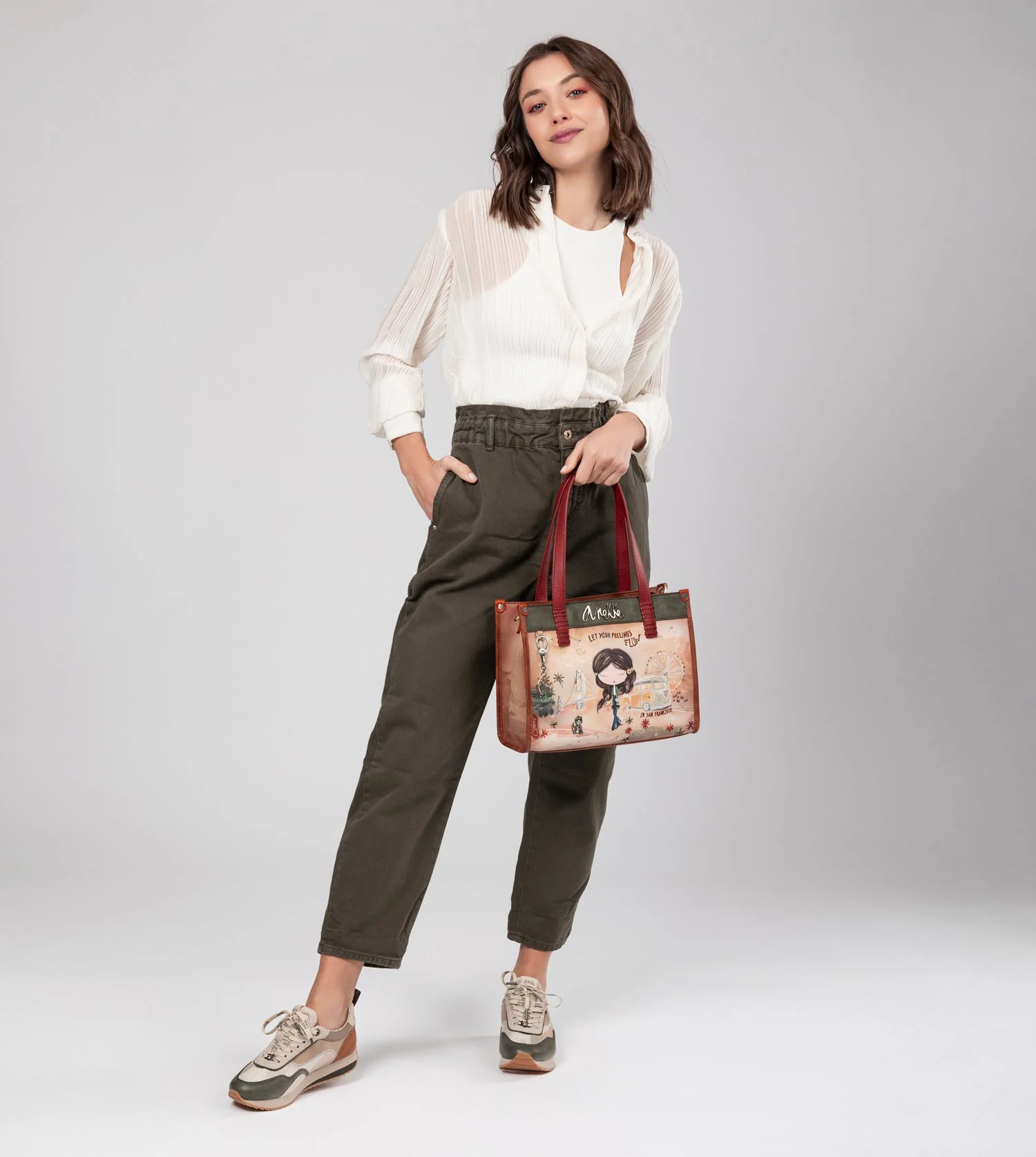 Sac cabas camel Peace & Love - Image 2