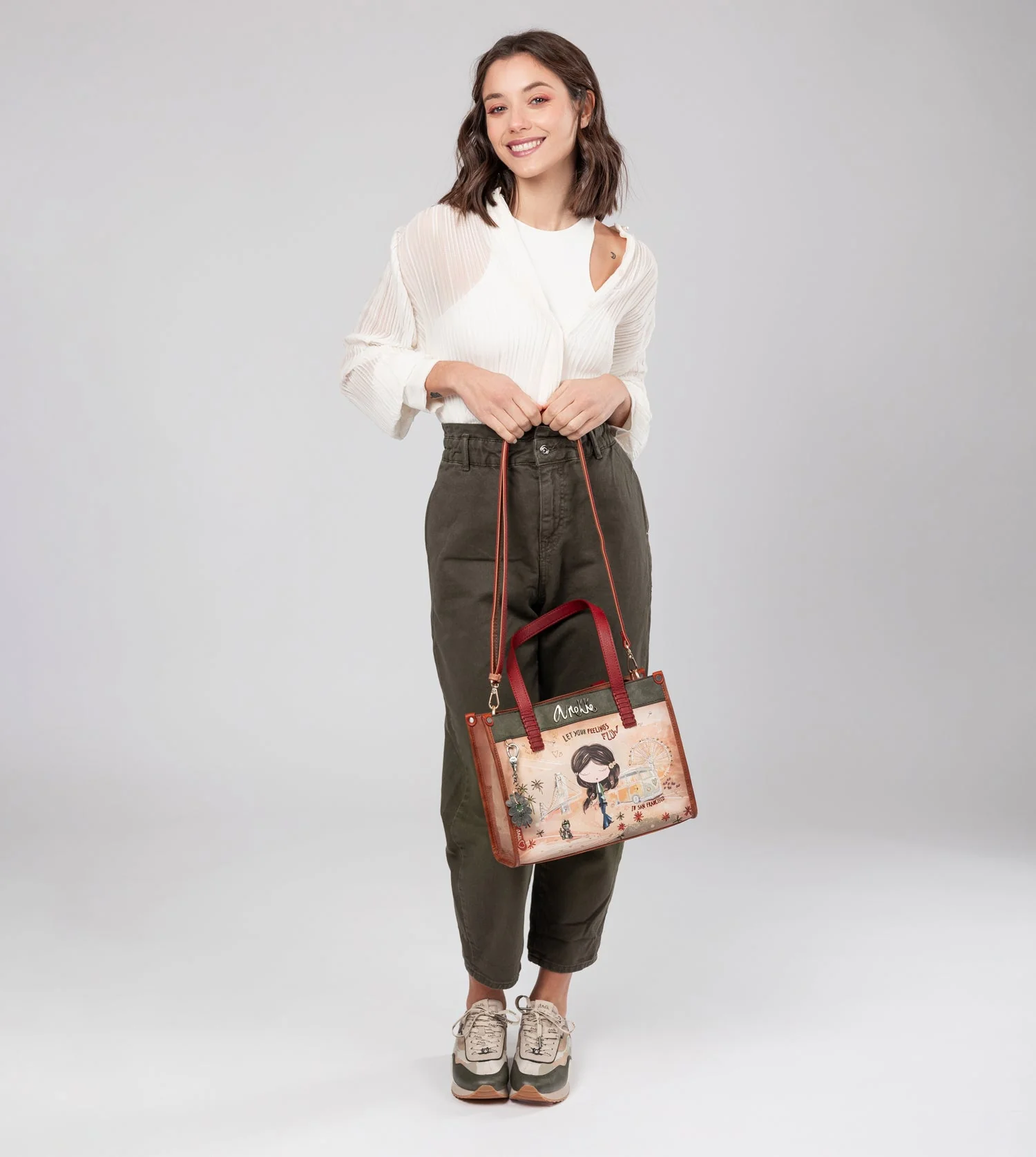 Sac cabas camel Peace & Love - Image 6