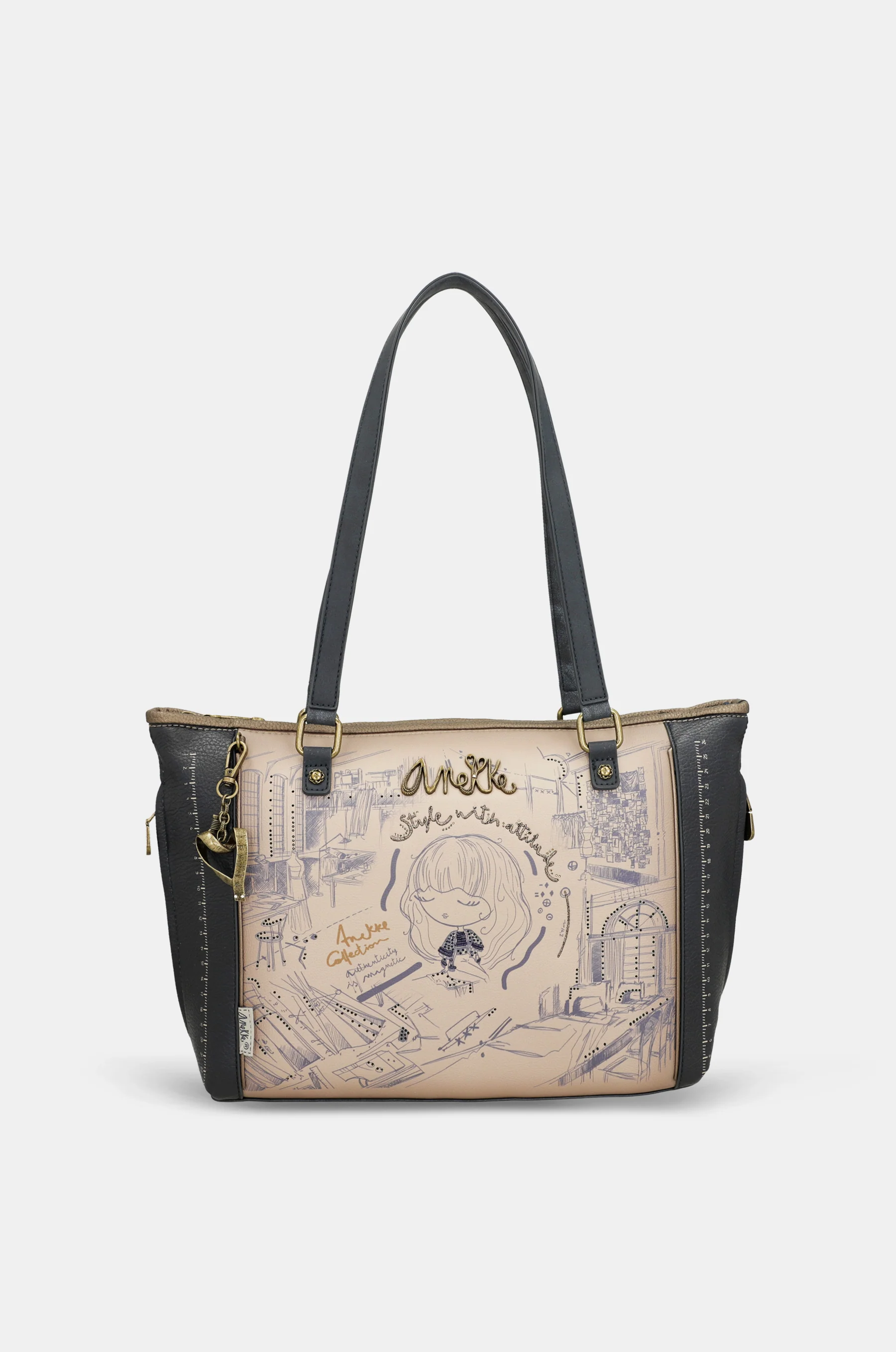 Sac shopper avec bandoulière Studio