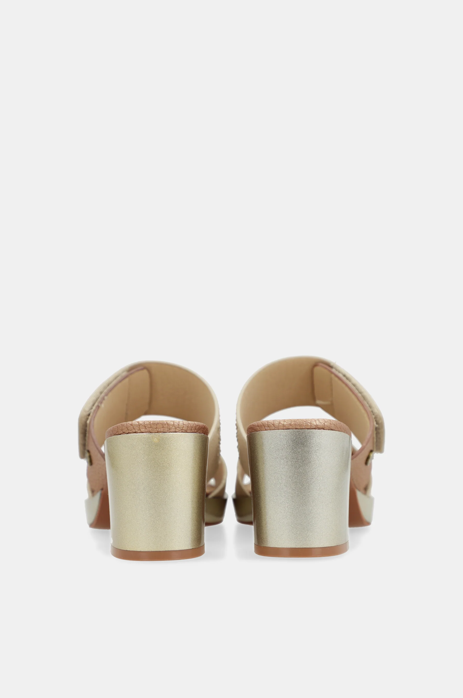 Sandales à talon beige avec strass - Image 5