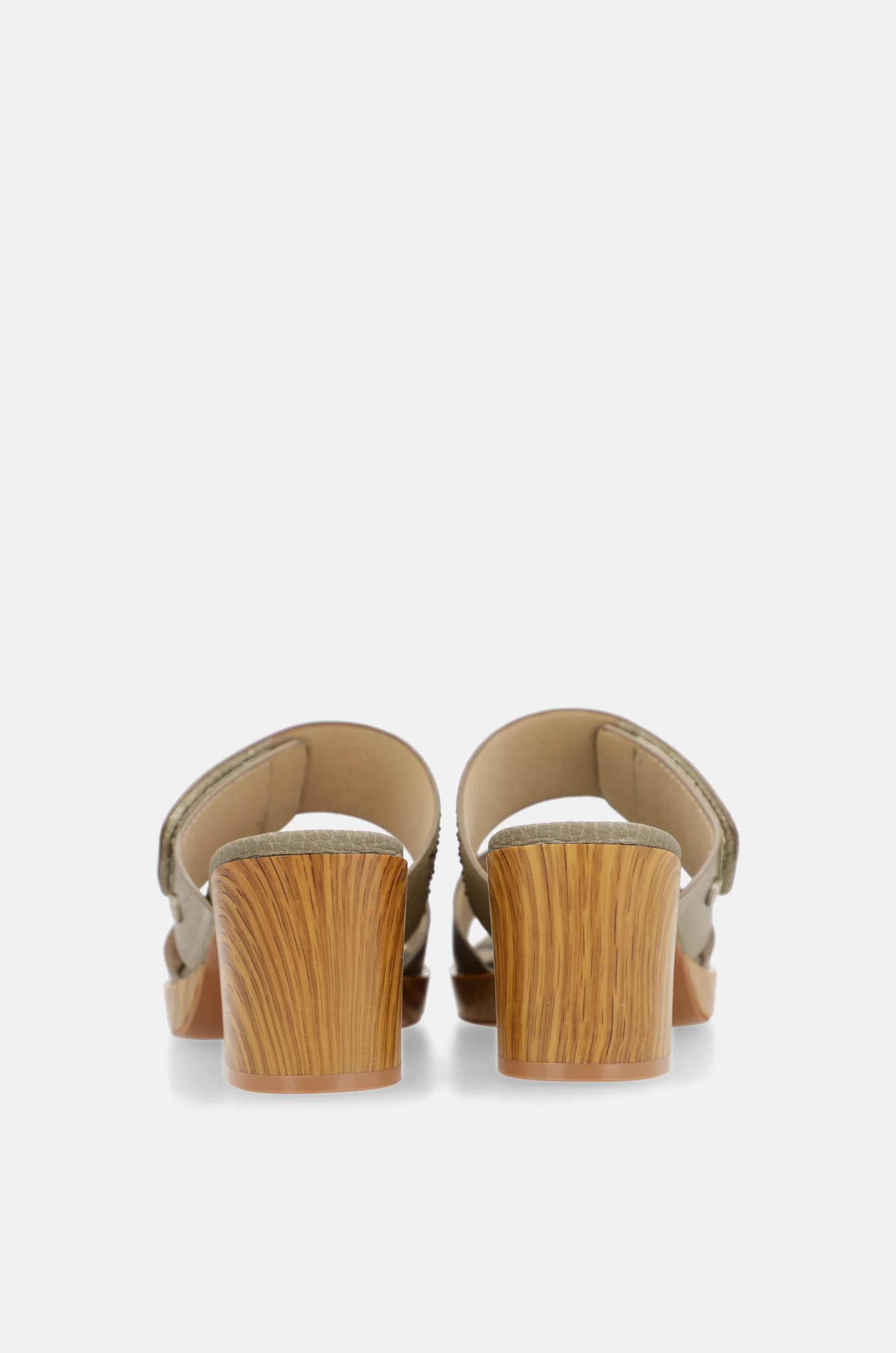 Sandales à talon vertes et dorées avec strass - Image 4