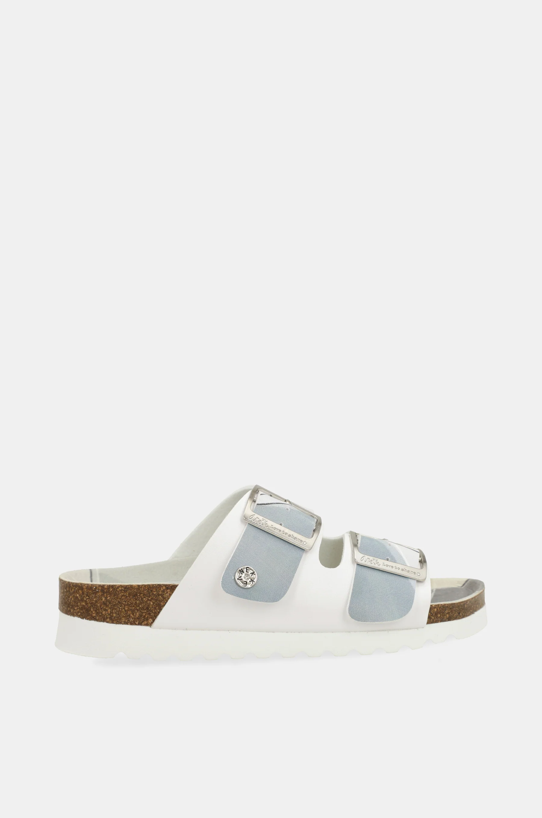 Sandales bio bleues et blanches