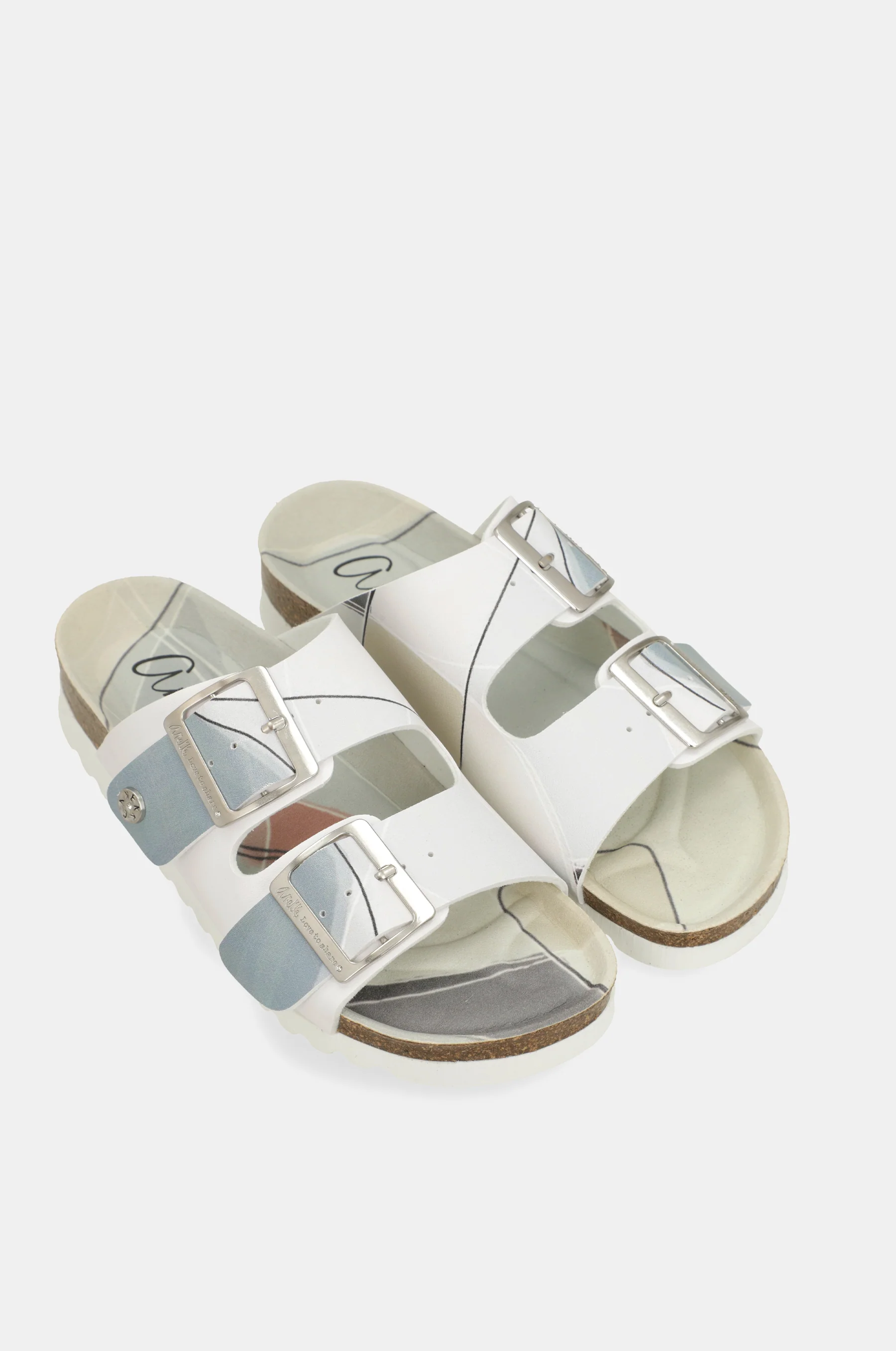 Sandales bio bleues et blanches - Image 4