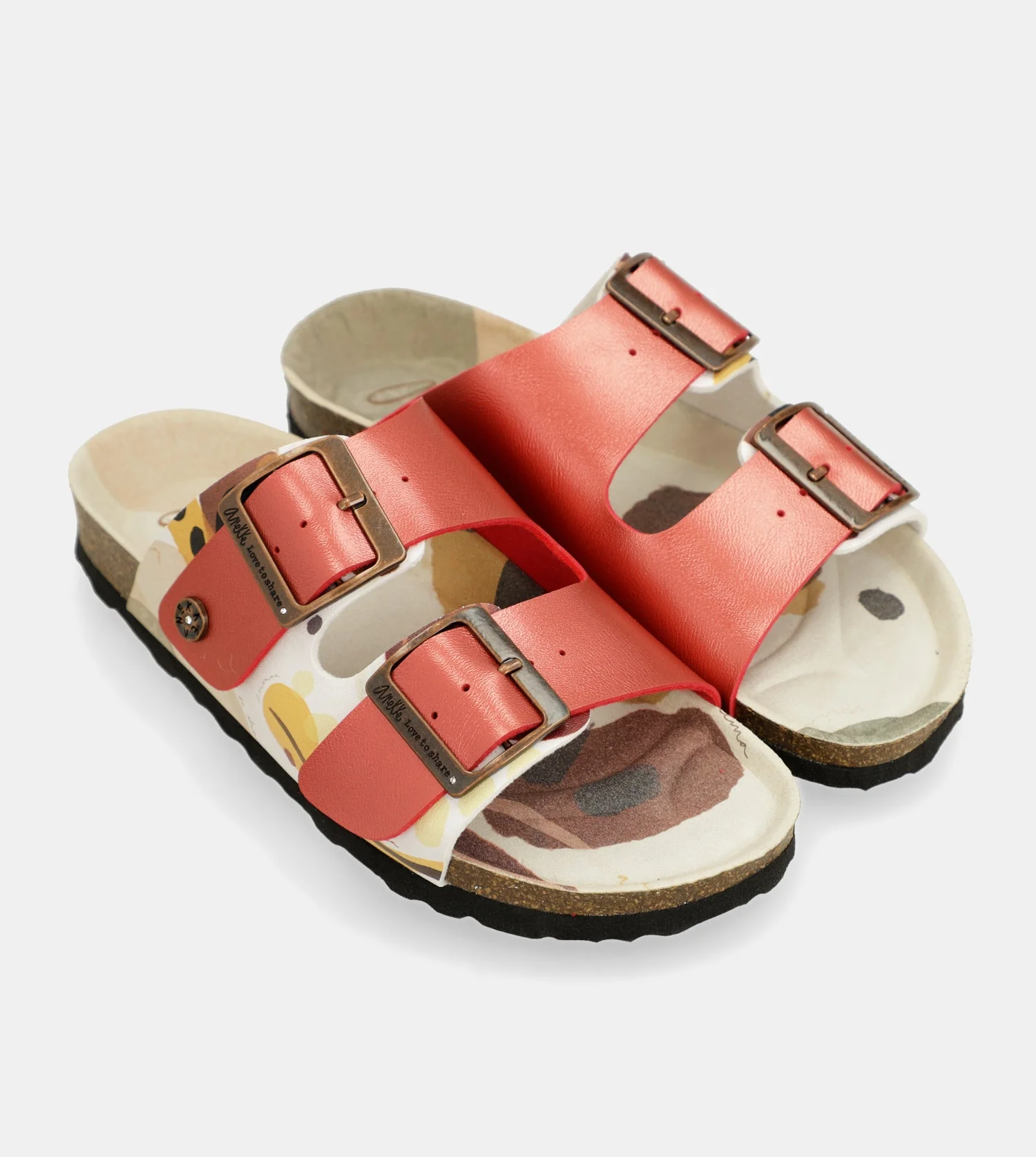 Sandales bio multicolores rouges - Image 7