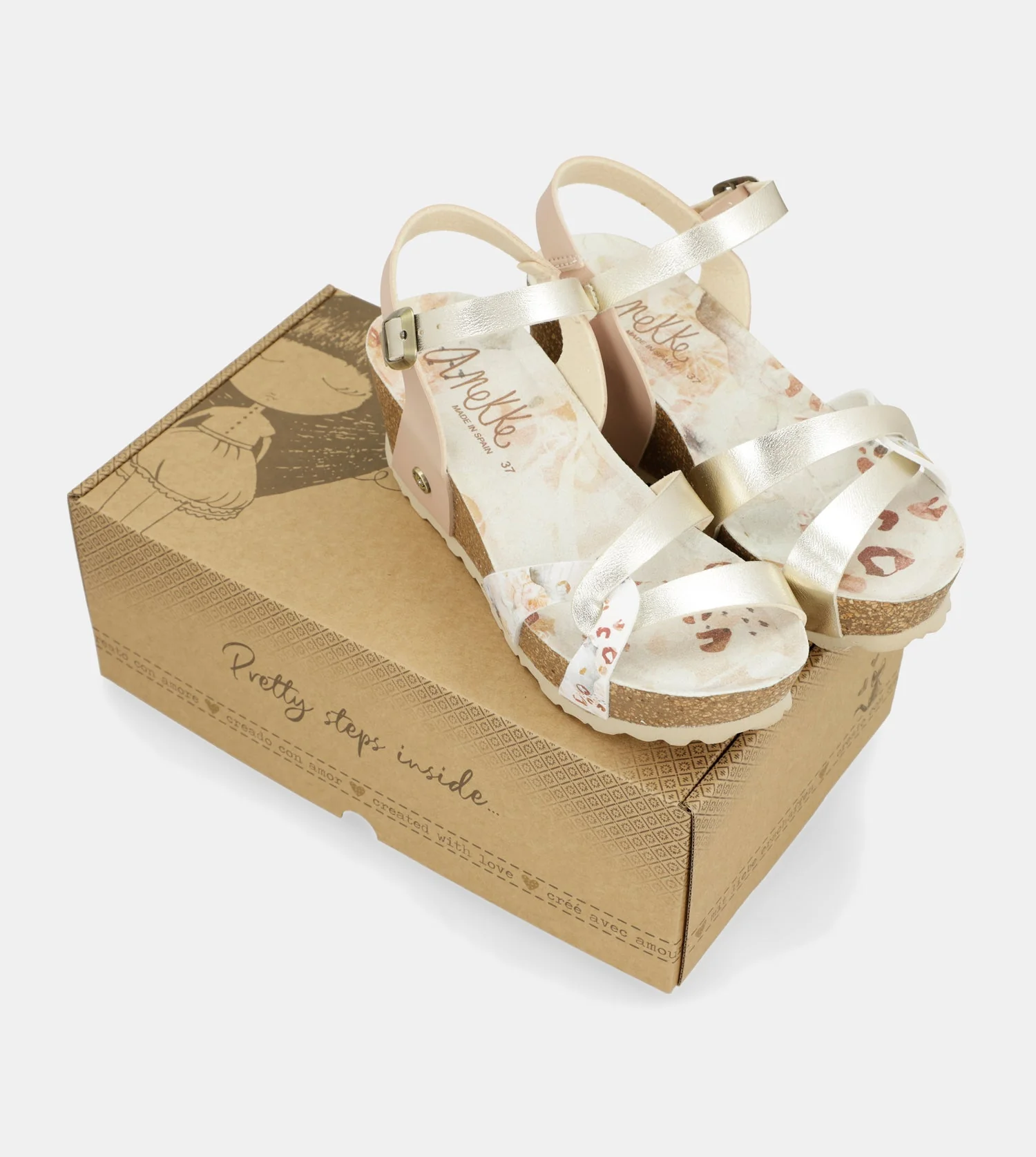 Sandales compensées bio à brides blanches - Image 8