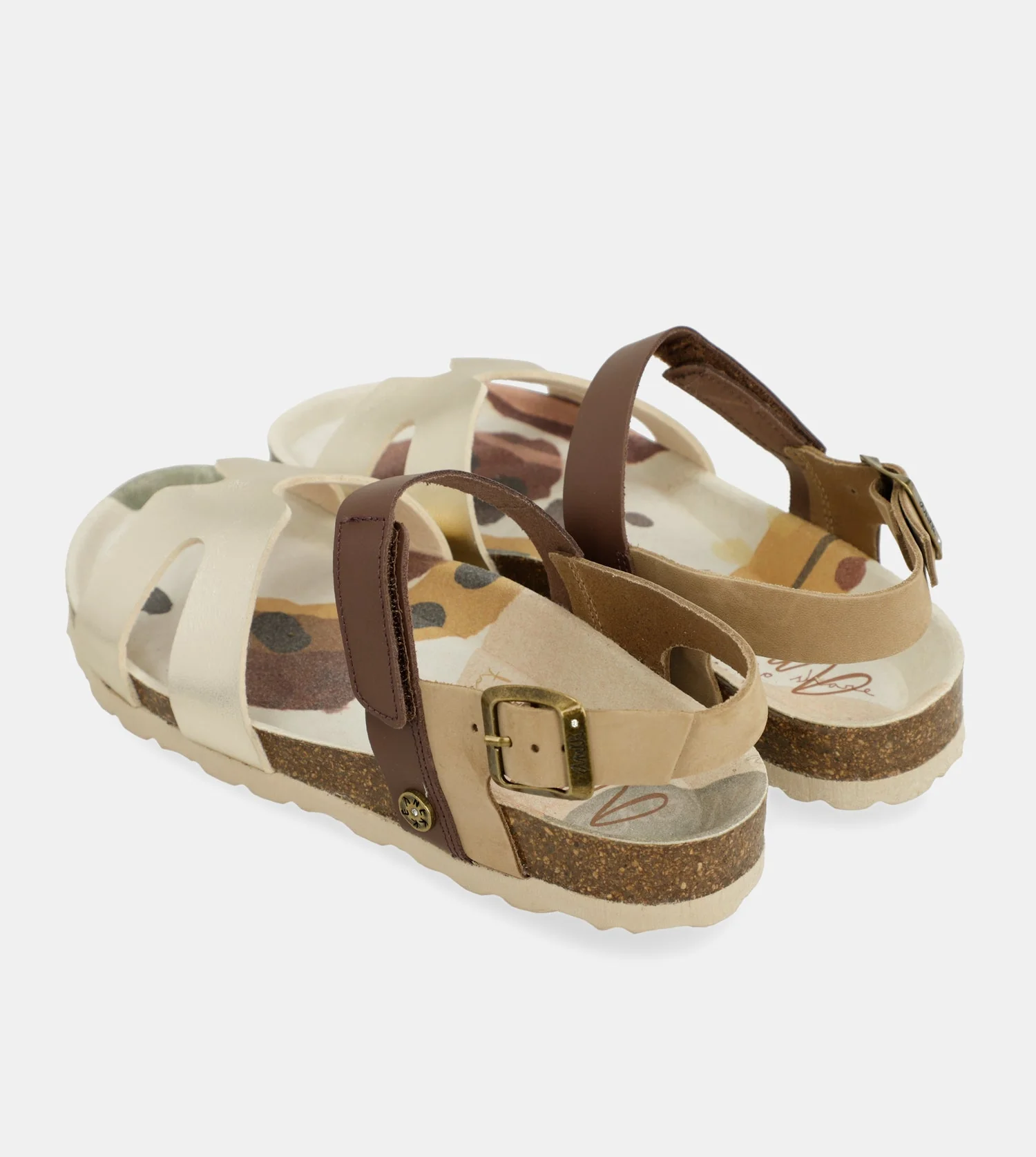 Sandales dorées et marron - Image 7