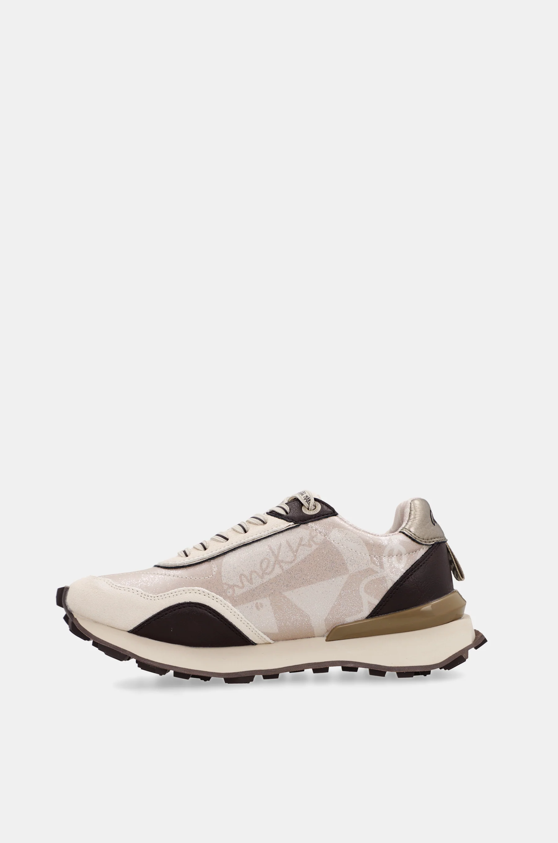 Sneakers beige avec détails marron - Image 5